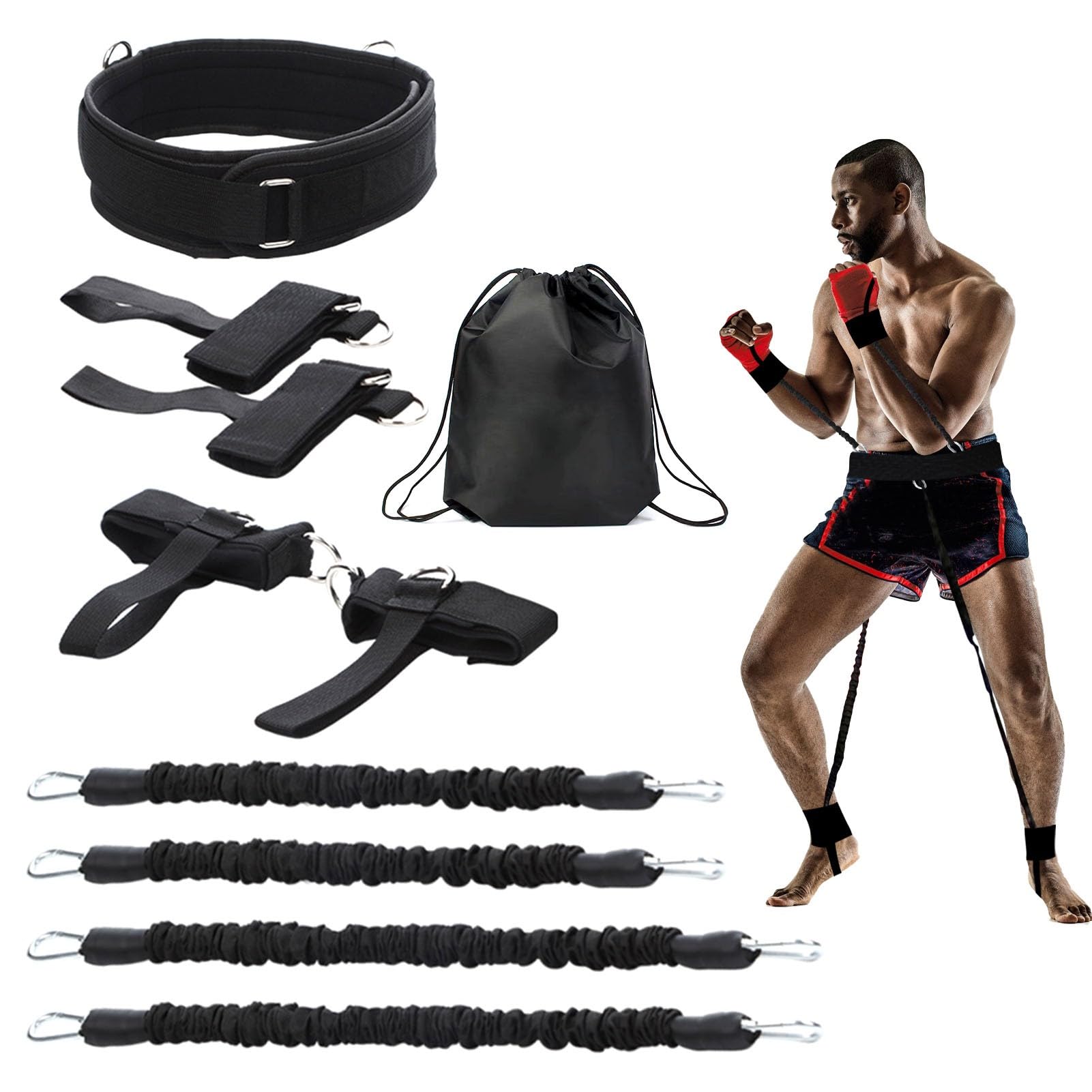 Boxing Resistance Bands - Full Body Workout Equipment for Strength & Agility Training | MMA, Volleyball, Basketball & Football Training Gear | Perfect for Home Gym, Sports Conditioning & Combat Fitness