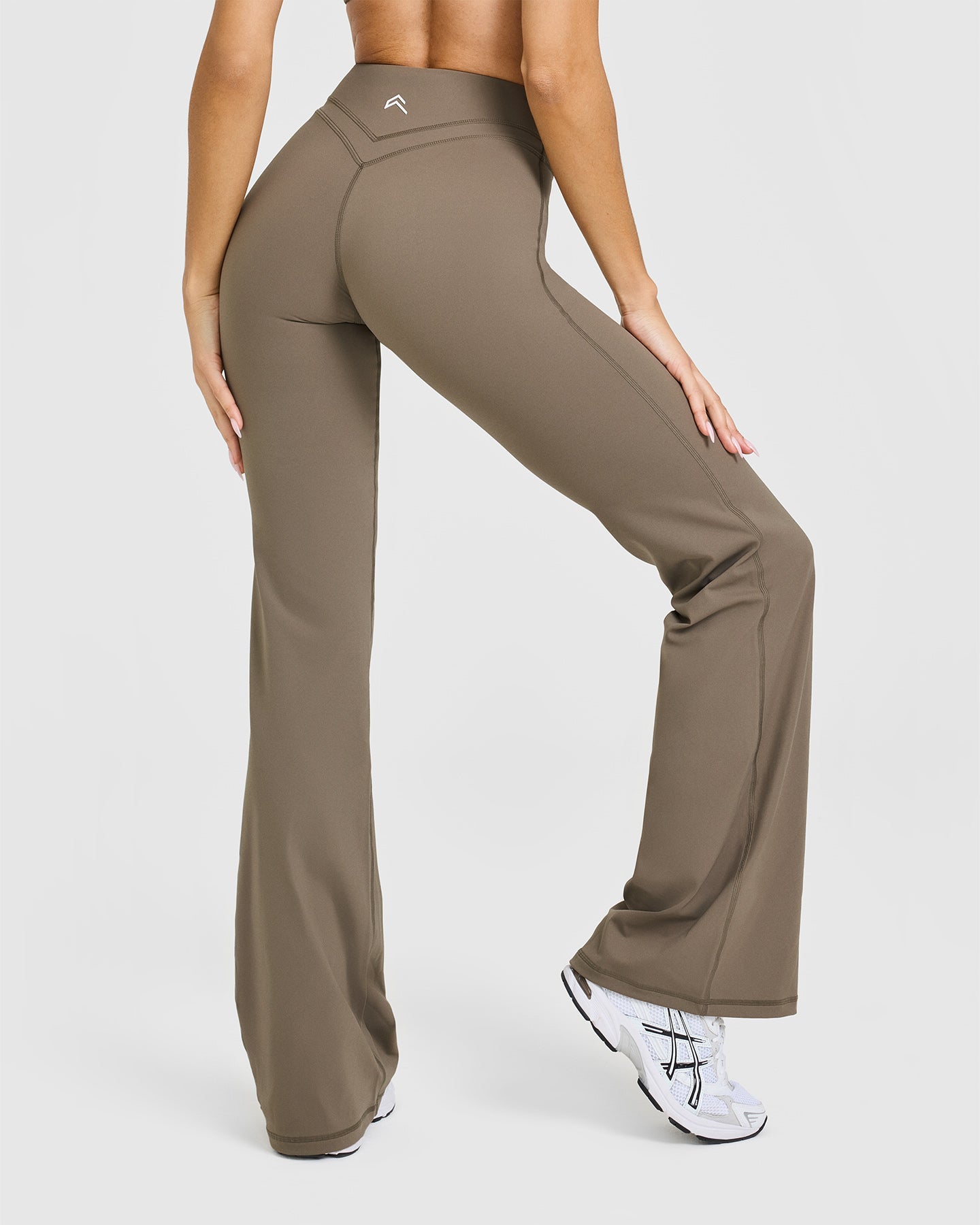 Unified Wrap Flared Bottoms | Moss Brown | Women's High Waist Wide Leg Pants for Casual & Office Wear