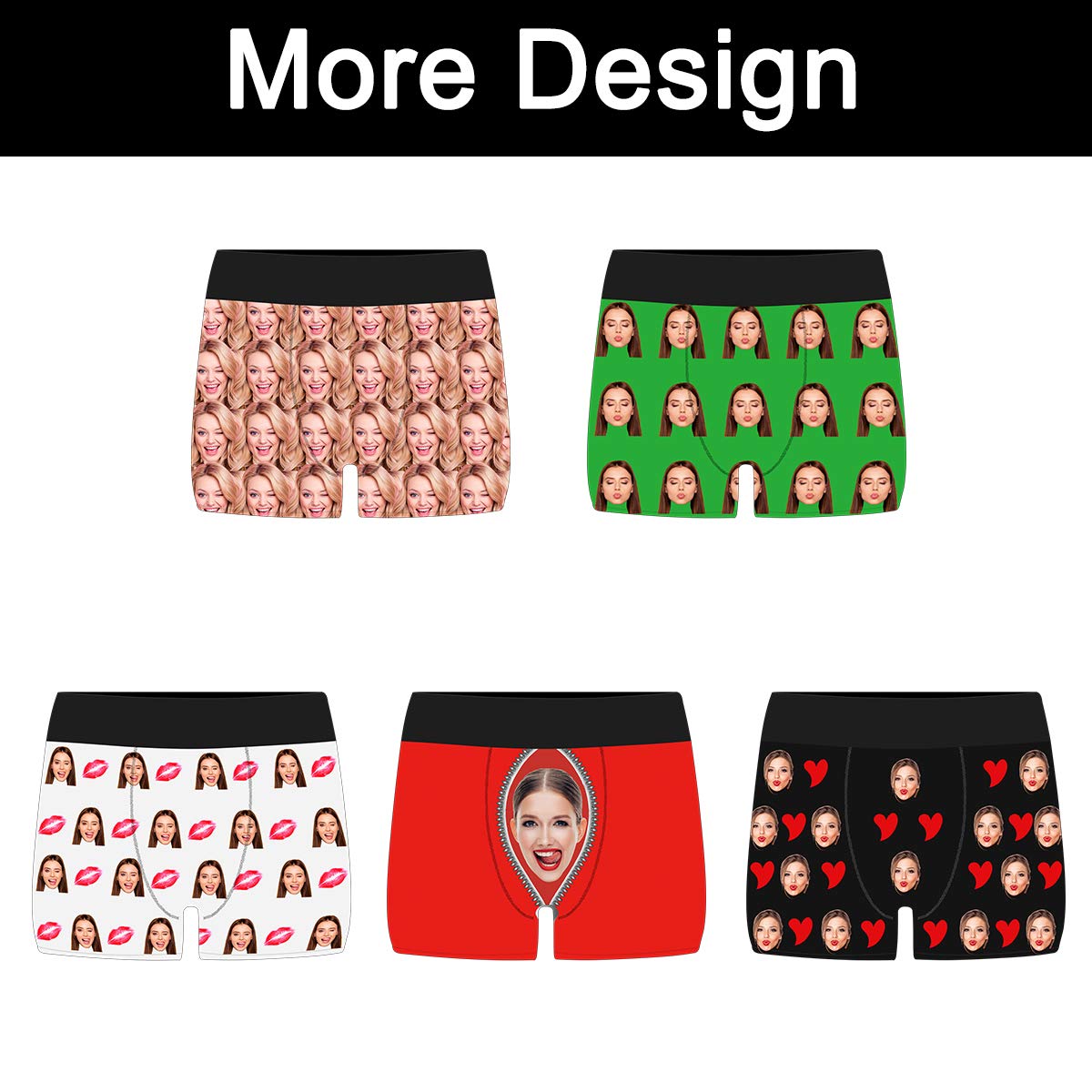 Custom Funny Face Boxer Briefs for Men - Personalized Underwear with Photo Print - Perfect Gift for Boyfriend, Husband & Special Occasions