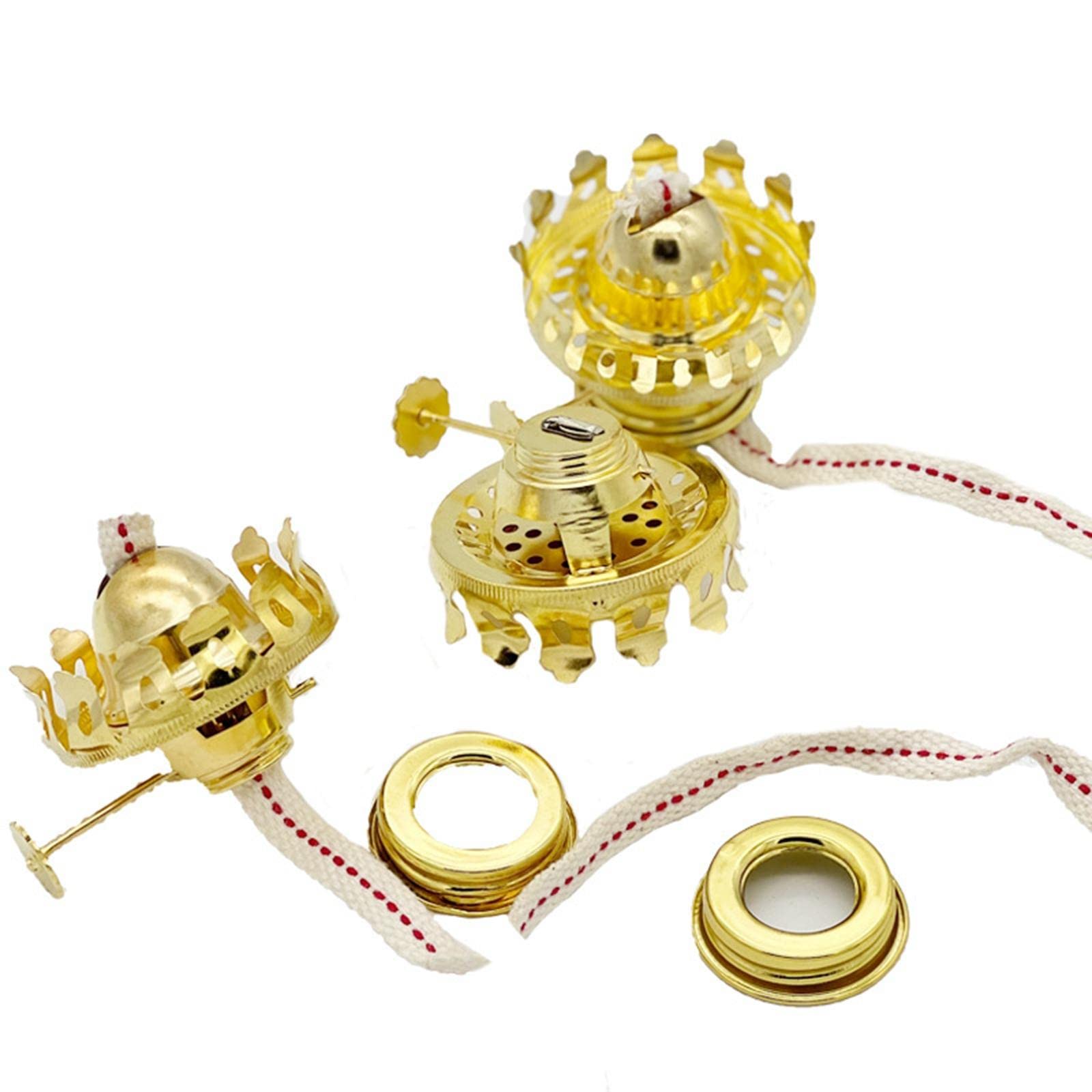 Yiju Oil Lamp Burner Replacement - Durable Brass Oil Lamp Parts & Chimney Holder - Compatible with Most Oil Lamps - Perfect for Home Decor, Emergency Lighting & Outdoor Camping