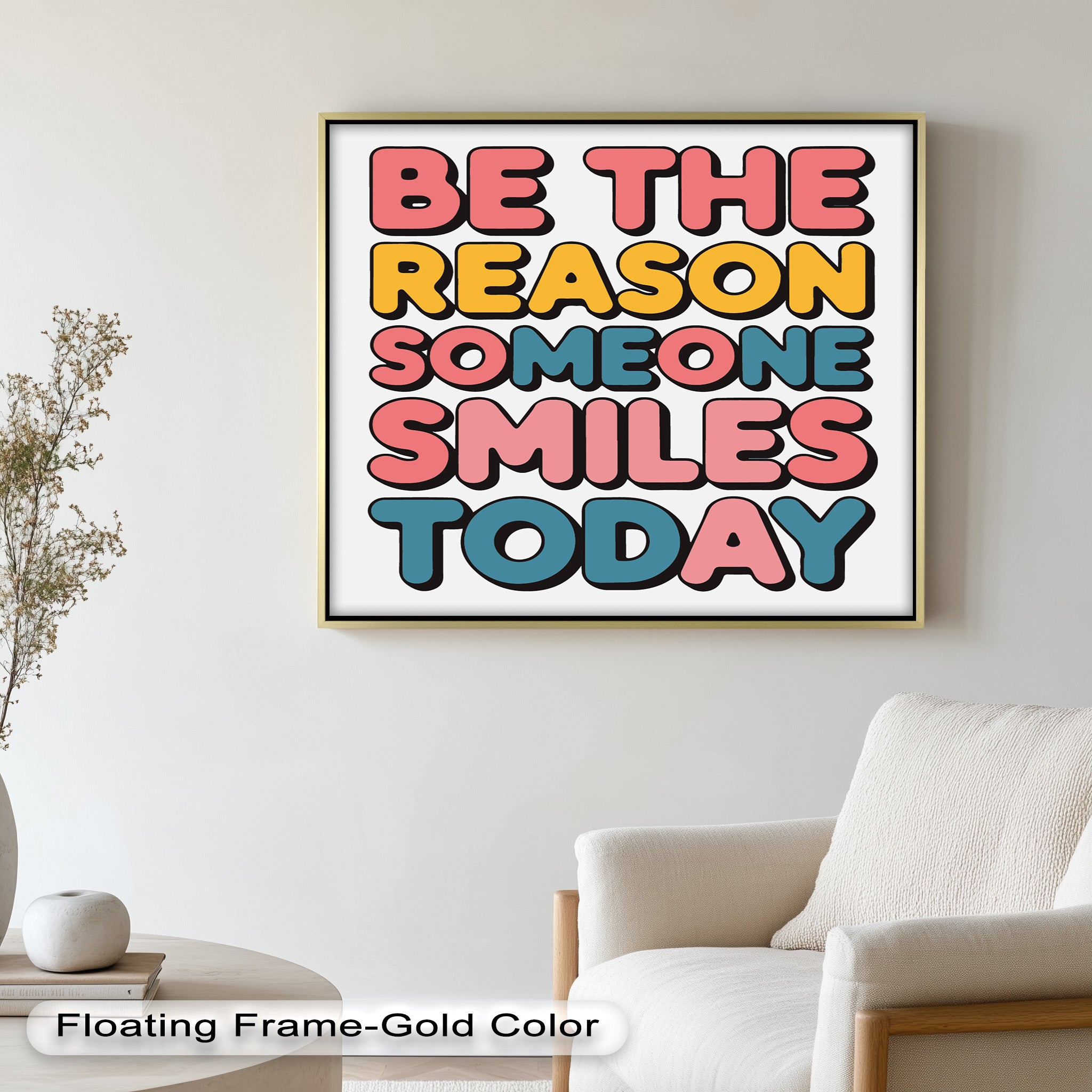 Be the Reason Someone Smiles - Handmade Oil Painting Wall Art for Living Room, Bedroom & Office Decor | Unique Gift Idea for Home & Holidays