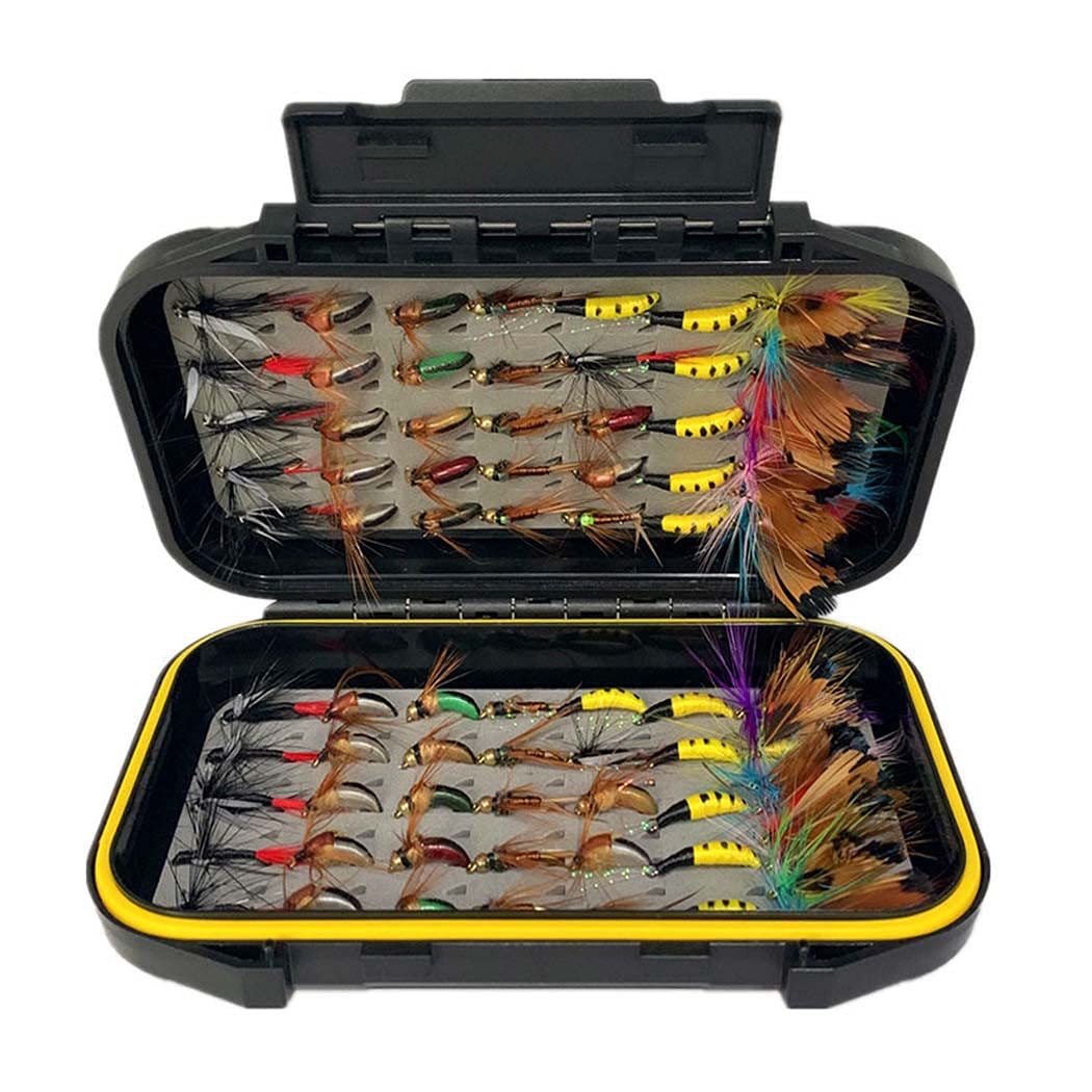 Premium Fly Fishing Flies Kit - 33/48/72/100/114/148pcs Assortment for Trout & Bass - Dry/Wet Flies, Nymphs, Streamers, Popper - Includes Durable Fly Box - Perfect for Freshwater & Saltwater Fishing Adventures