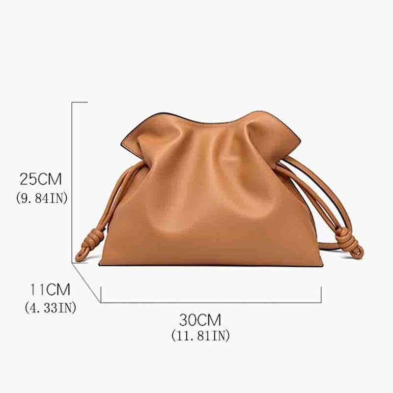 Stylish Women's Multifunctional Crossbody Bag - Cloud Drawstring Pleated Leather Bucket Purse for Everyday Use | Perfect for Work, Travel & Casual Outings