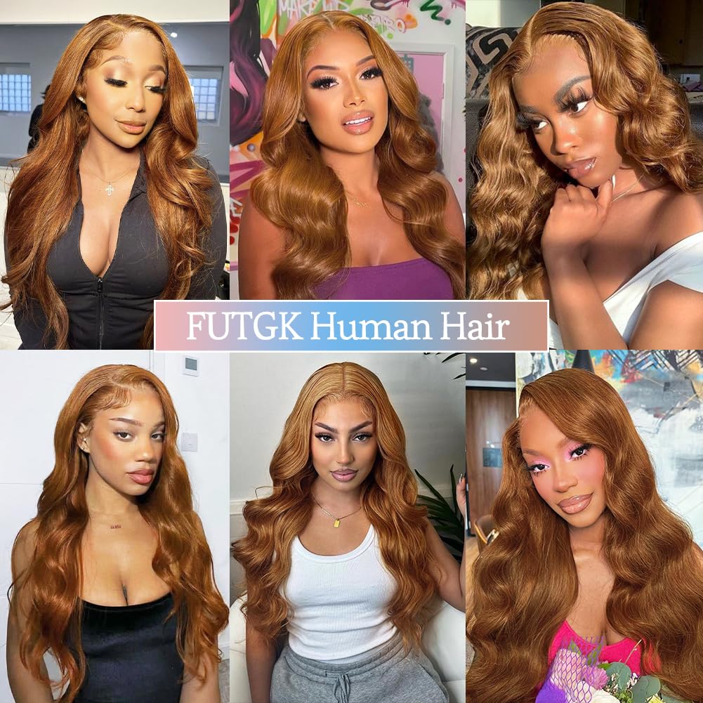 24 Inch Light Brown Body Wave Human Hair Wig - 13x4 Lace Front, 150% Density, Pre-Plucked with Baby Hair - Light Chocolate Brown Wig for Women | Perfect for Daily Wear, Cosplay, and Special Occasions
