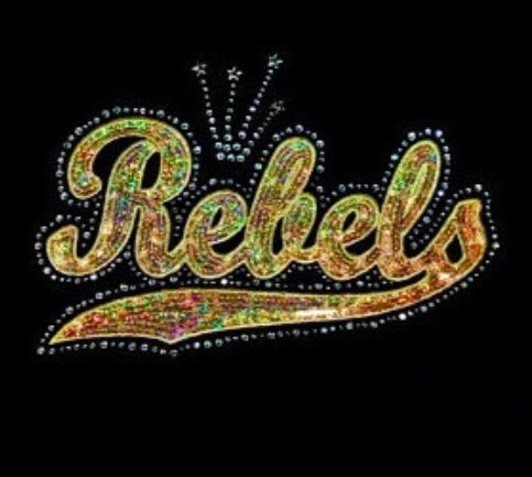 Rebels Gold Sequin Rhinestone Iron On Transfer for T-Shirts, Hoodies & DIY Apparel - Perfect for Parties, Costumes & Custom Clothing Designs