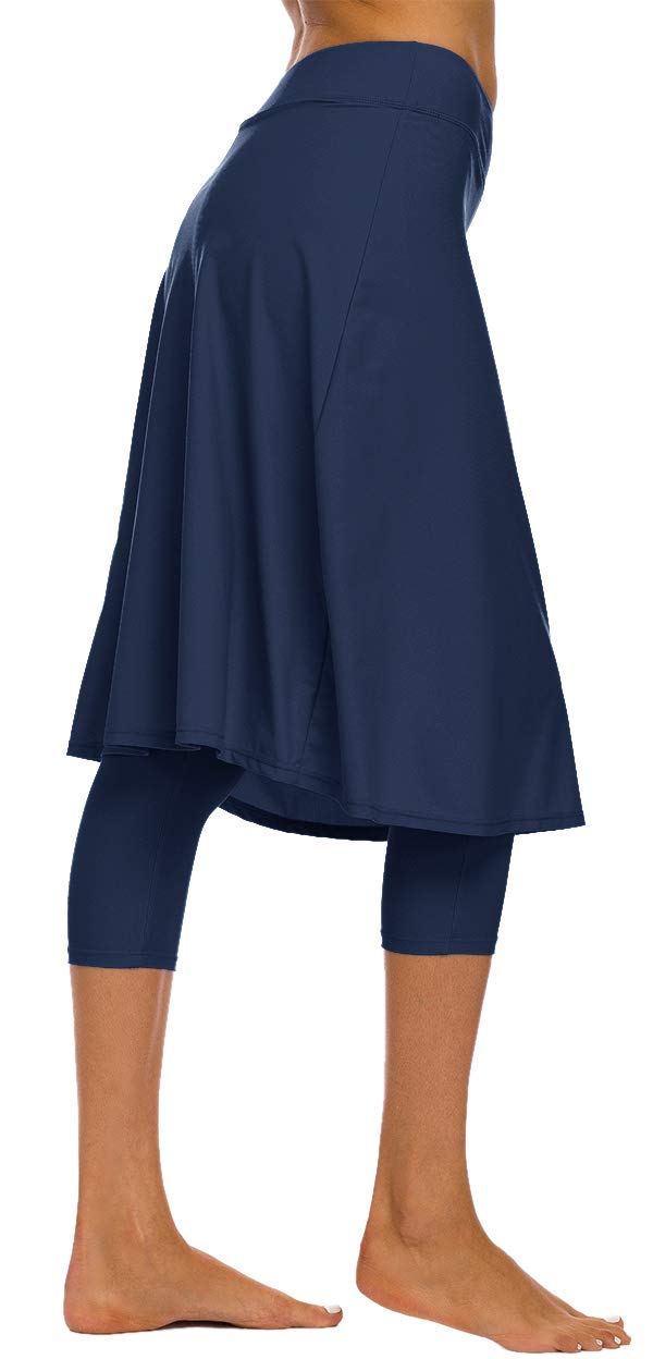 Seagoo Women's UV Protection Swim Skirt with Built-in Leggings - Quick Dry Swimwear for Beach, Pool & Water Aerobics