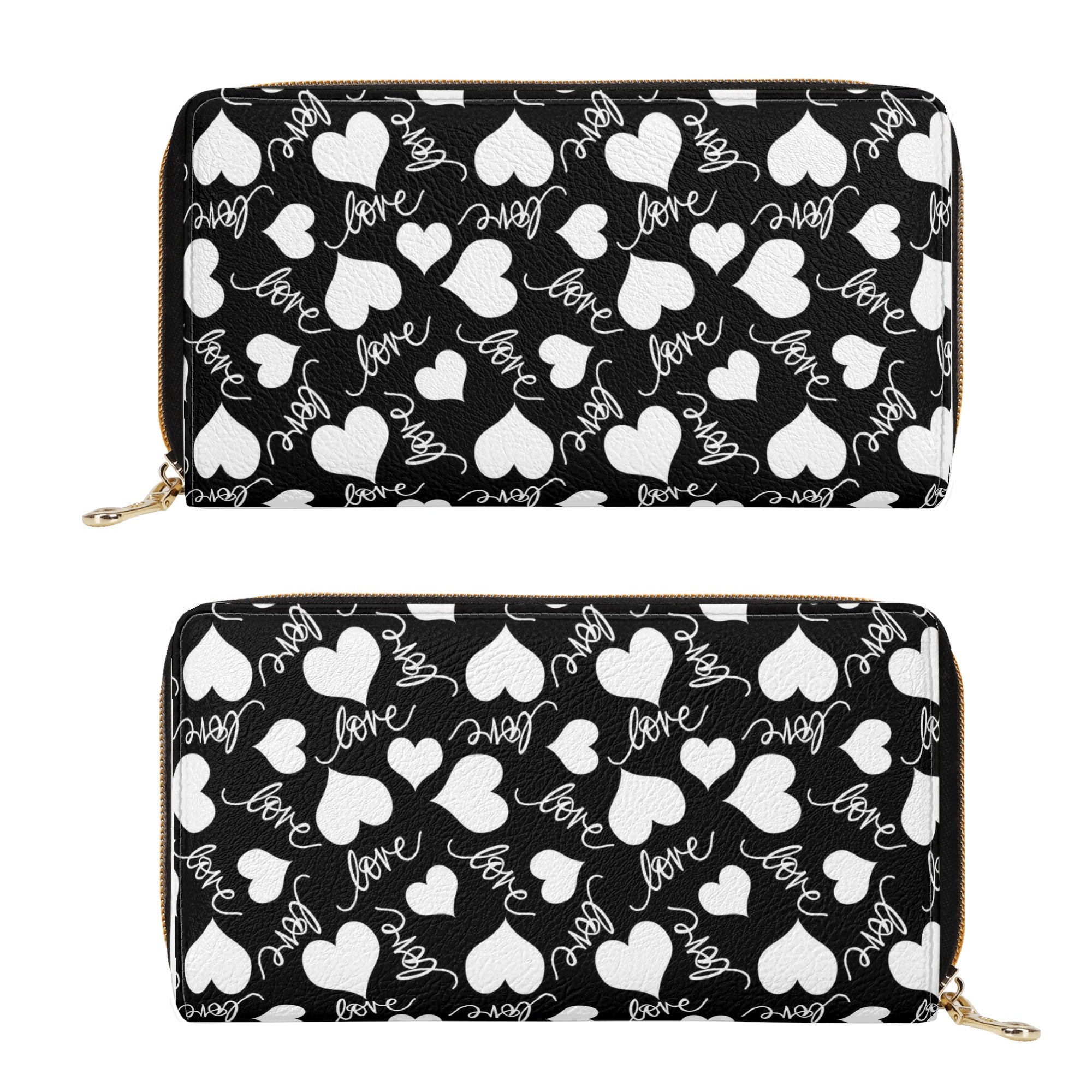 Hearts and Love Genuine Leather Zipper Wallet - Stylish Women's Clutch for Everyday Use, Date Nights & Gift Giving