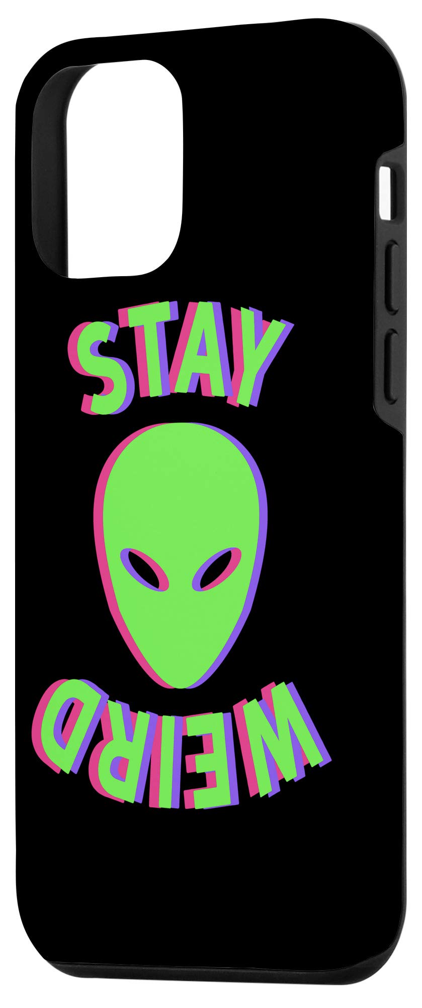 iPhone 12 Mini Case - Glitch Alien UFO Aesthetic Design, Multicolor Protective Cover | Perfect for Sci-Fi Fans & Unique Style Lovers