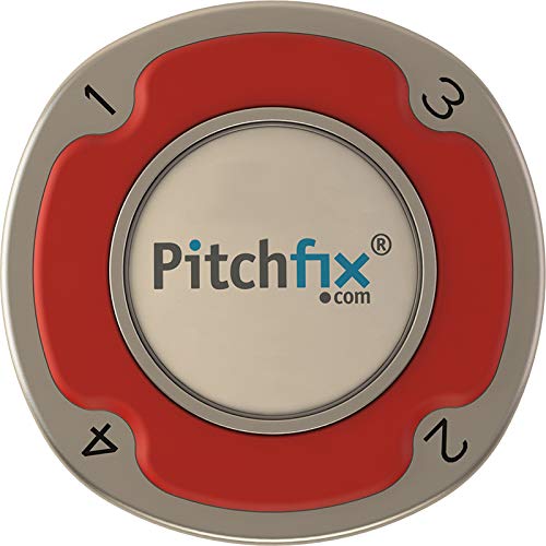 Pitchfix Golf Multimarker Chip Red - Golf Ball Marker & Divot Tool Combo for Precision Putting & Course Repair | Perfect for Golfers, Tournaments & Practice Rounds