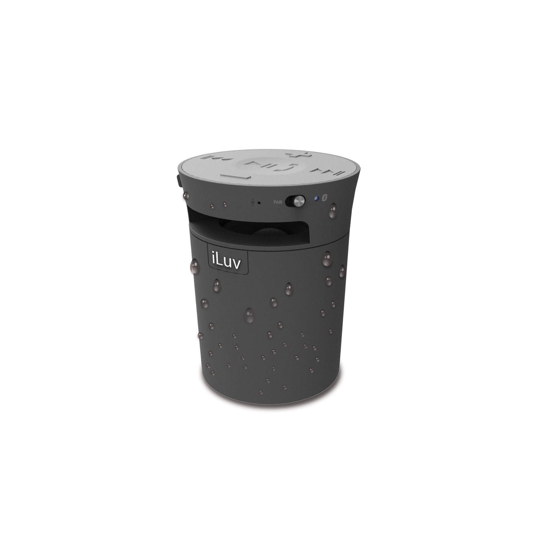 iLuv MobiCup Splash-Resistant Wireless Bluetooth Speaker with Built-in Mic | Portable Speakerphone for Kindle, Tablet, Smartphone & Laptop | Perfect for Outdoor, Poolside & Home Use (Black)