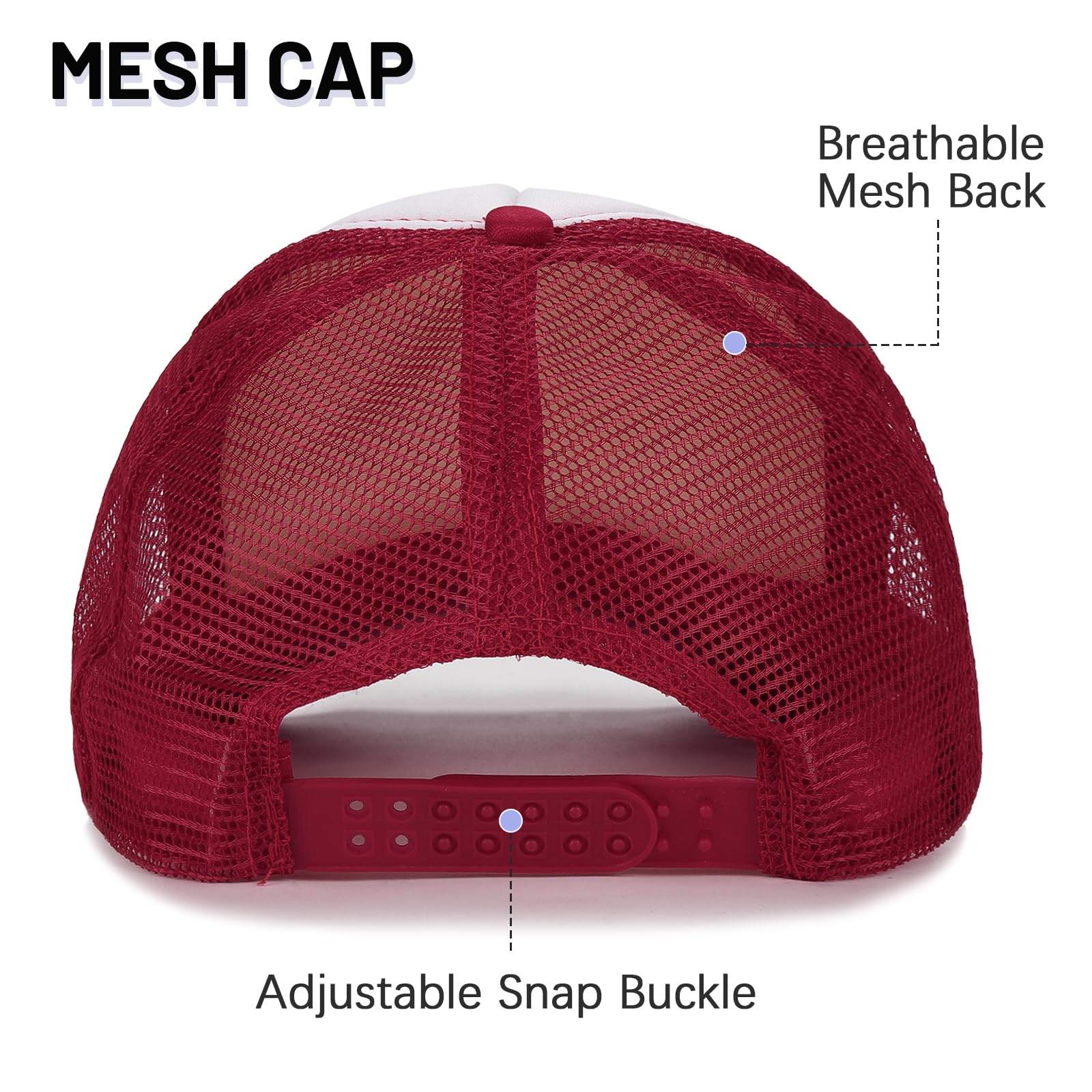 Ultrafun 10 Pack Blank Trucker Hats - Bulk Sublimation Baseball Caps for Men & Women - Adjustable Mesh Back for Comfort - Perfect for Sports, Outdoor Activities & Custom Printing