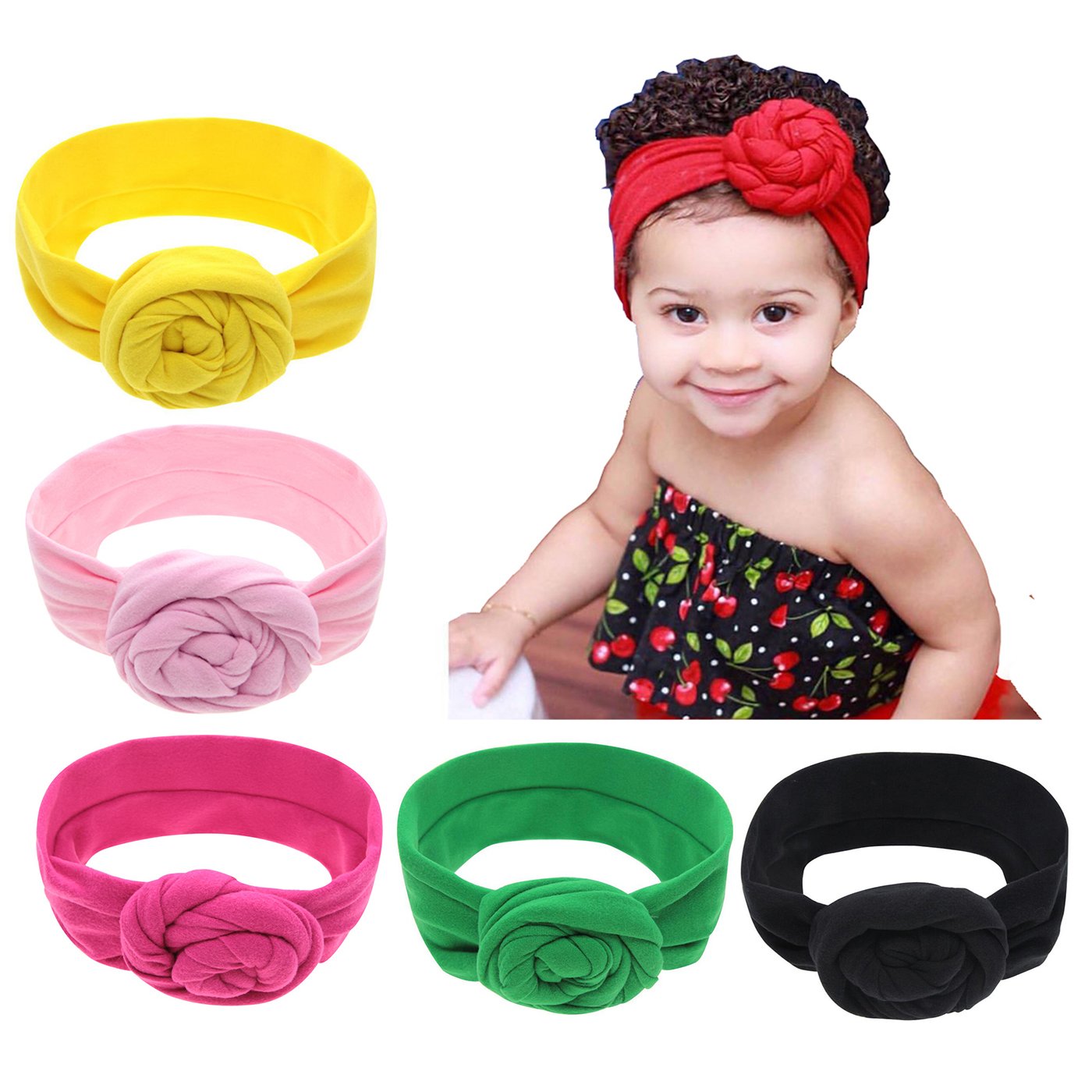 Cute Baby Headbands for Newborn Girls - Soft Bow Head Wraps & Knot Turbans for Toddlers - Perfect for Photography, Parties & Everyday Outfits