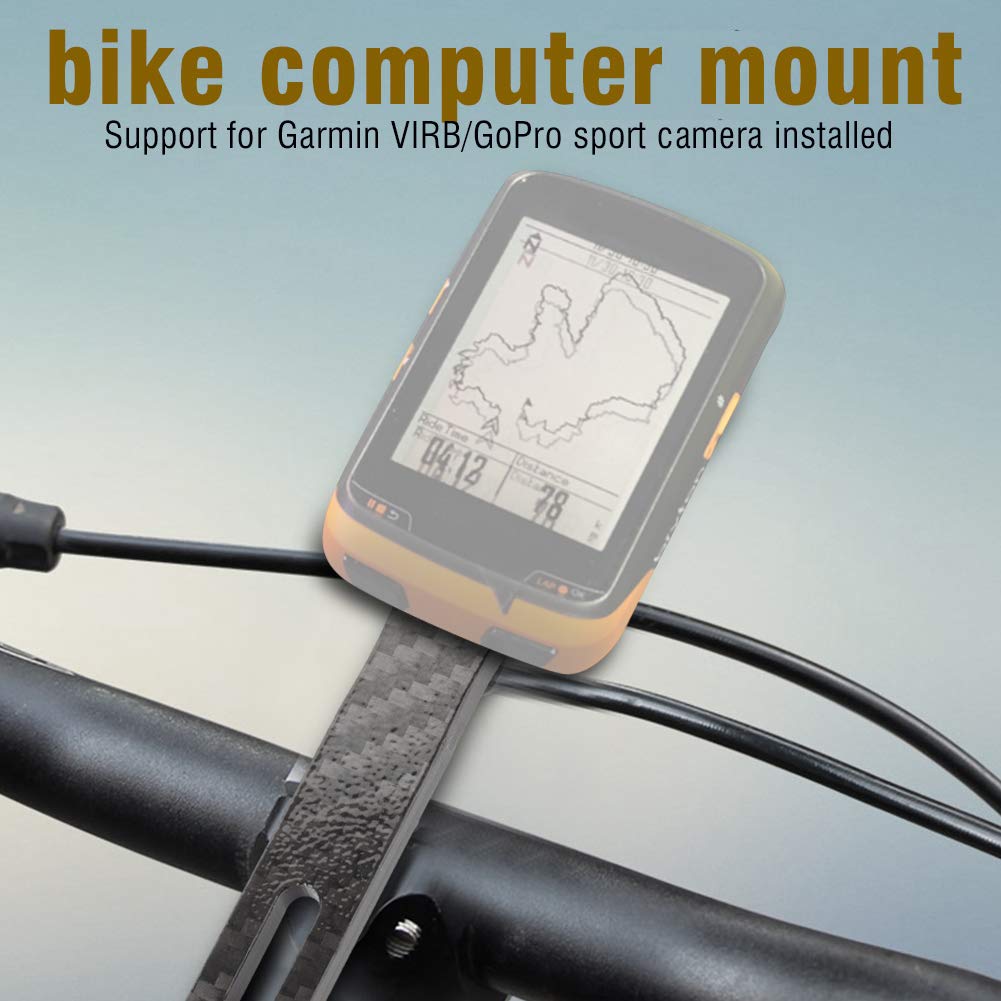 Premium Carbon Fiber Bike Computer Mount for Garmin Edge Series - Lightweight & Durable Out-Front Handlebar Holder (Black) - Perfect for Road Cycling, Mountain Biking & GPS Navigation