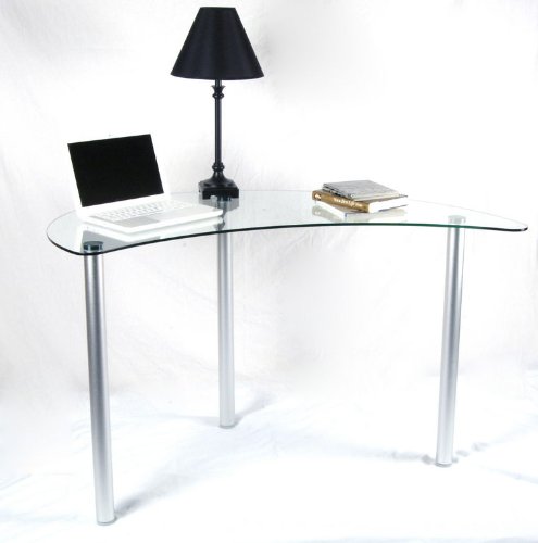 Clear Glass Corner Desk for Home Office & Gaming Setup