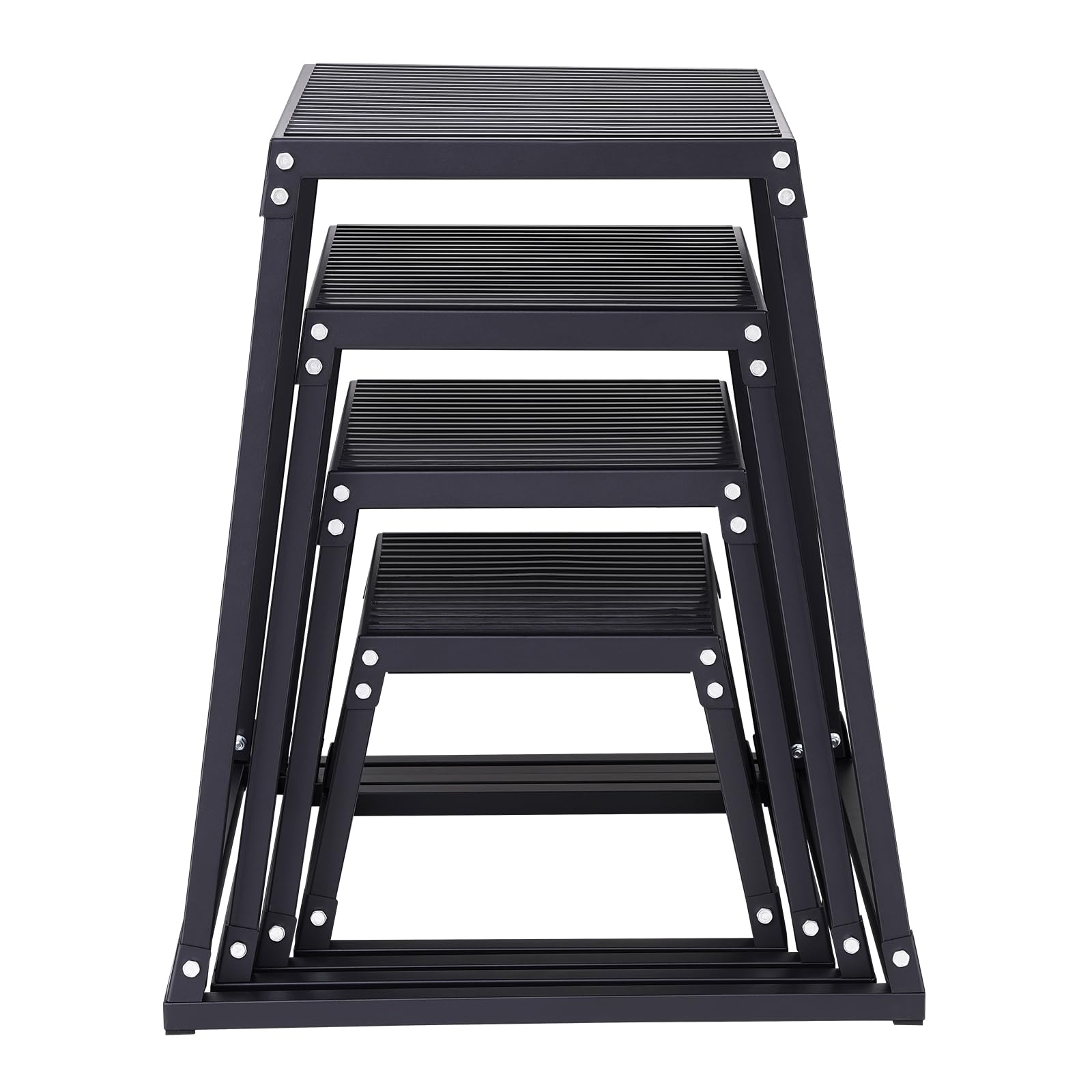VEVOR Plyometric Jump Box - Heavy Duty Steel Plyo Box for CrossFit, Home Gym, Strength & Conditioning Training - Perfect for HIIT, Box Jumps & Fitness Workouts (Black)