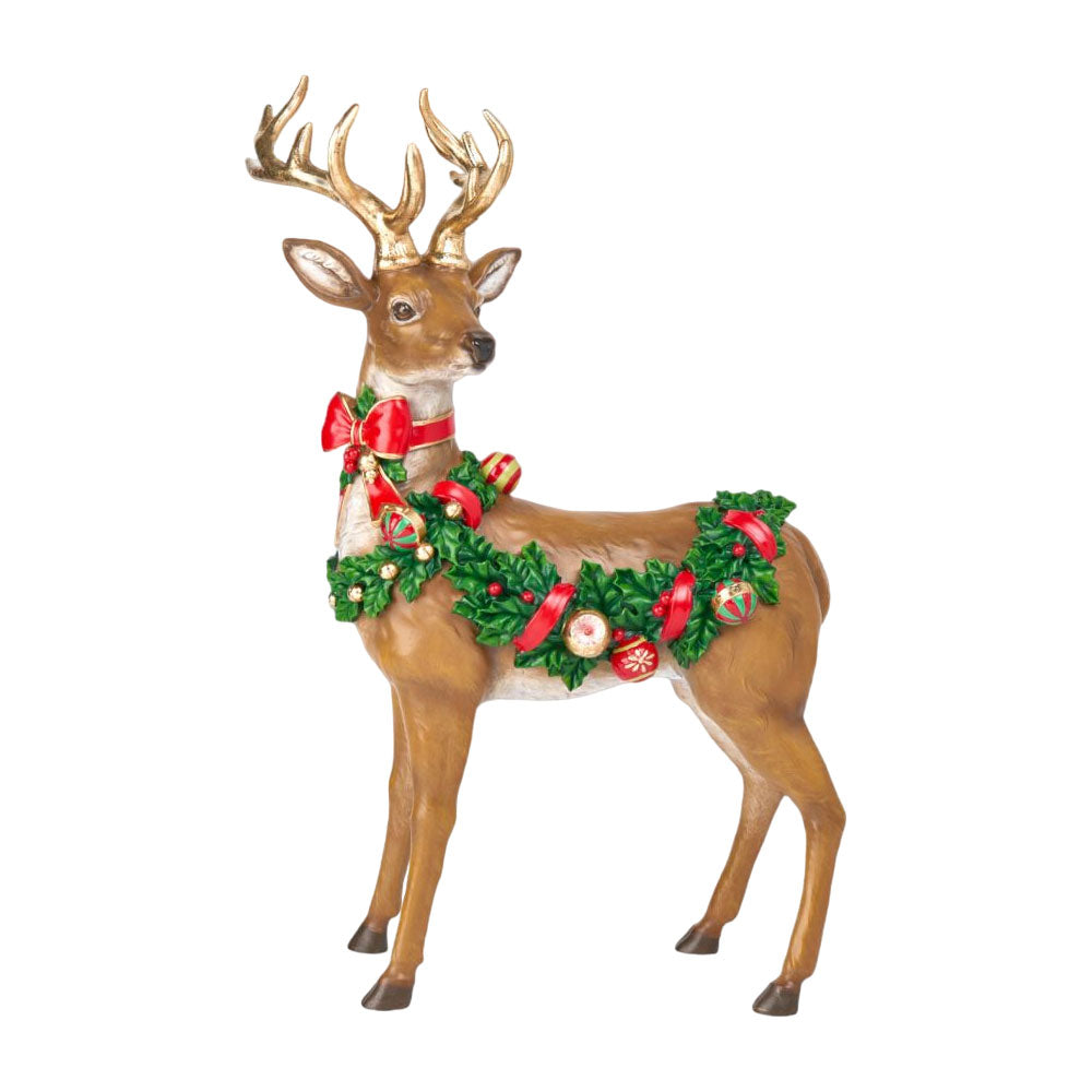 16-Piece Deer with Bauble Garland Christmas Decor - New 2024 Holiday Collection by December Diamonds - Perfect for Tree Decorations, Mantel Displays & Festive Home Decor