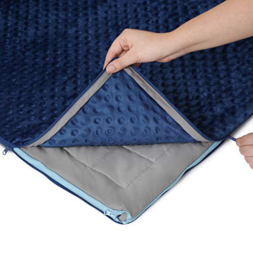 Blanket + Navy/Grey Minky Cover