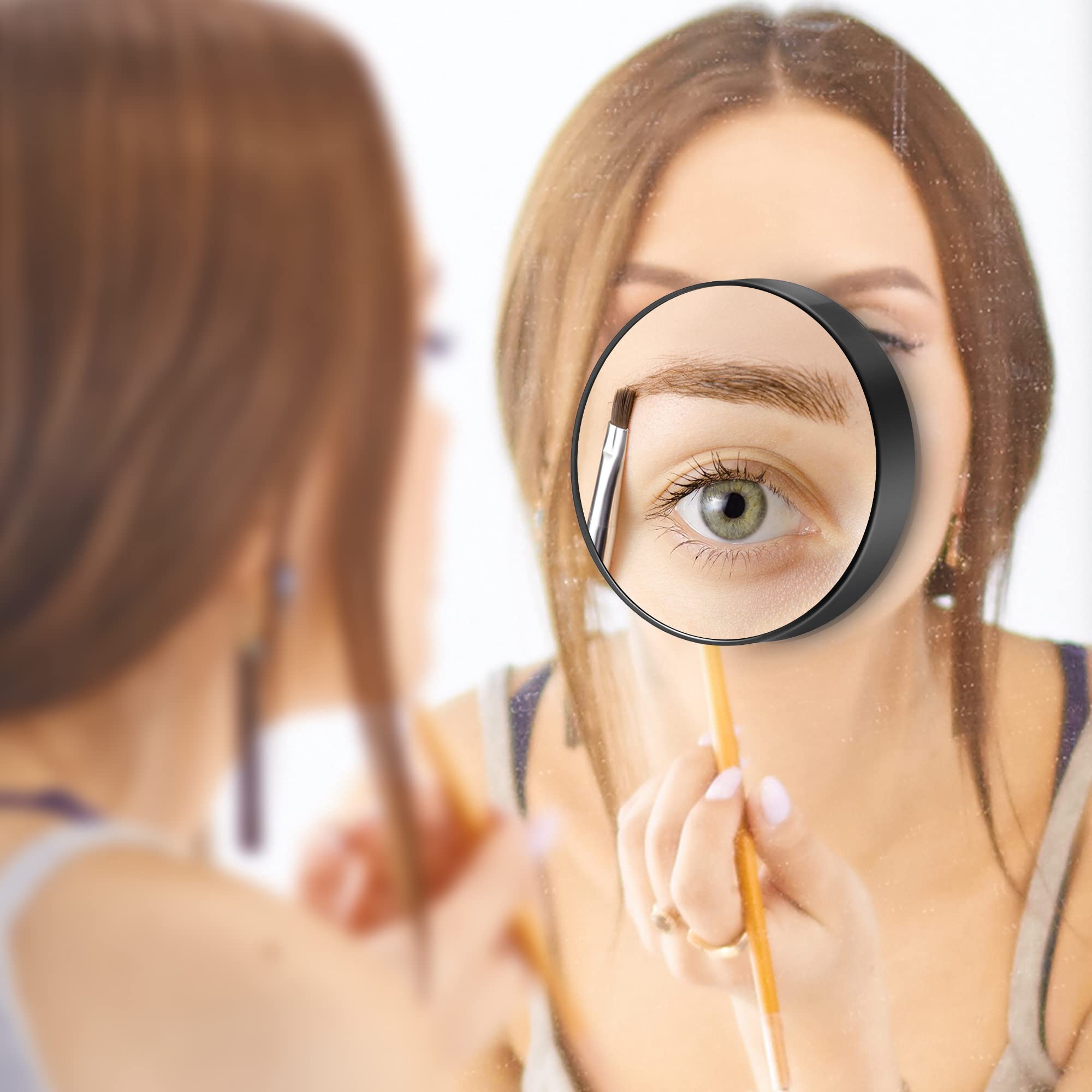 MIYADIVA 30X Magnifying Mirror with Suction Cup & Tweezers - 3.5 Inch Travel Makeup Mirror for Eyebrow Plucking, Skincare & Shaving - Perfect for Bathroom, Bedroom & Travel Vanity