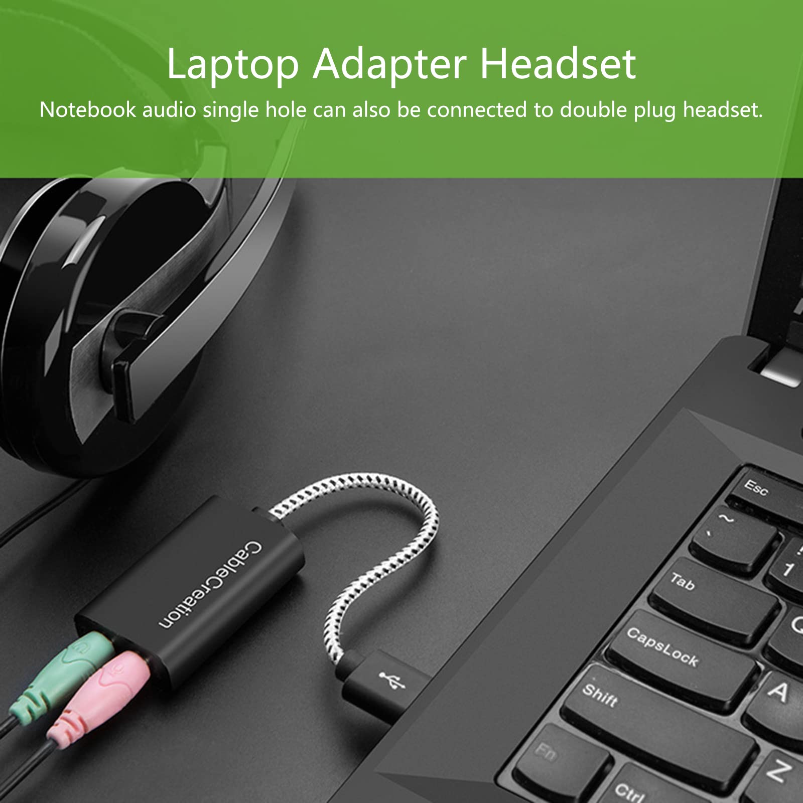 HOOLRZI USB Sound Card Adapter - External 3.5mm AUX Stereo Audio Converter with Microphone Support for PC, Laptop, Desktop - Perfect for Gaming, Streaming, Music Production & Conference Calls
