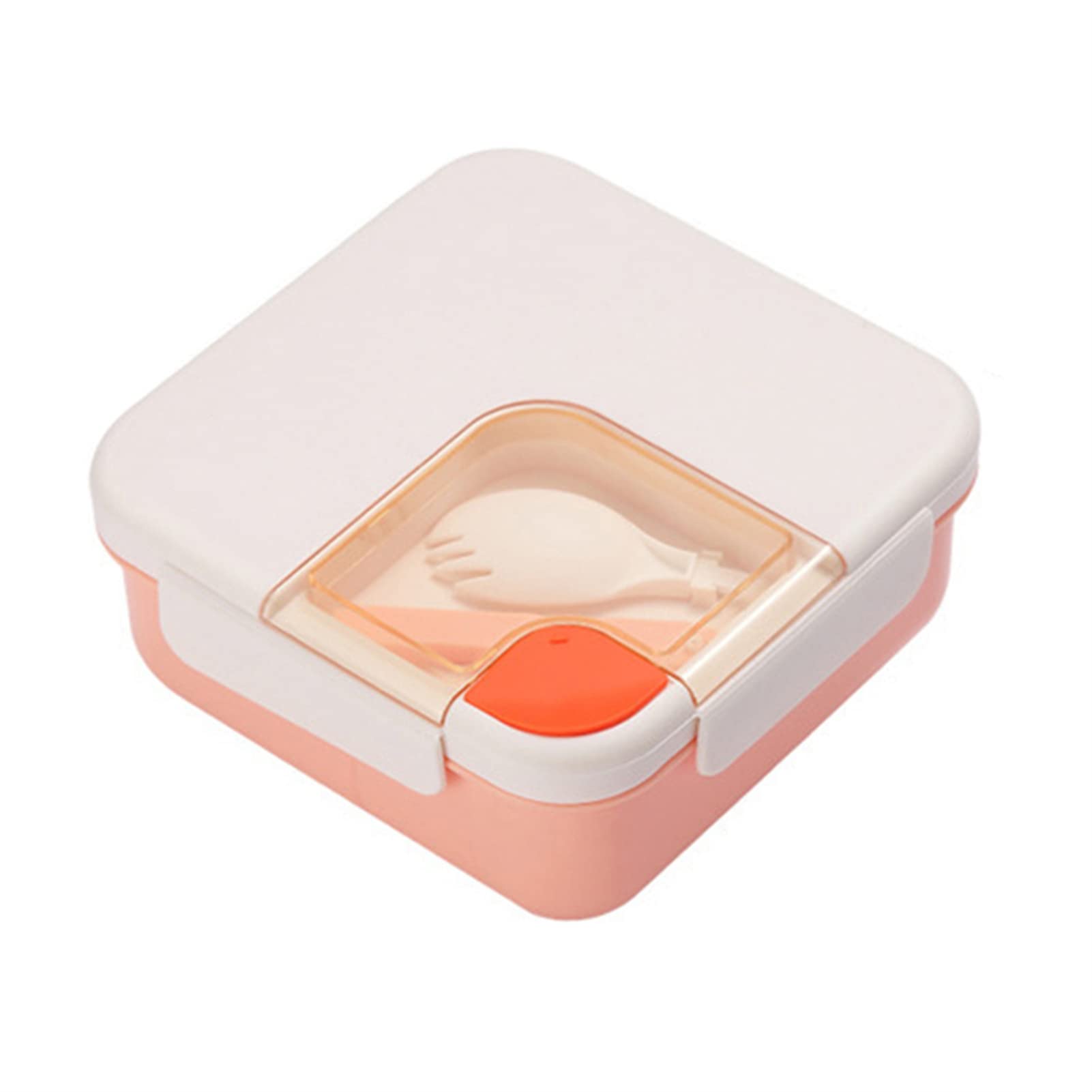 Portable Lunch Box - 1.1L Large Capacity Plastic Bento Box with Spoon | Microwave Safe, Leak-Proof Food Storage Container for School, Office & Travel | Ideal for Meal Prep, Kids Lunch & On-the-Go Dining