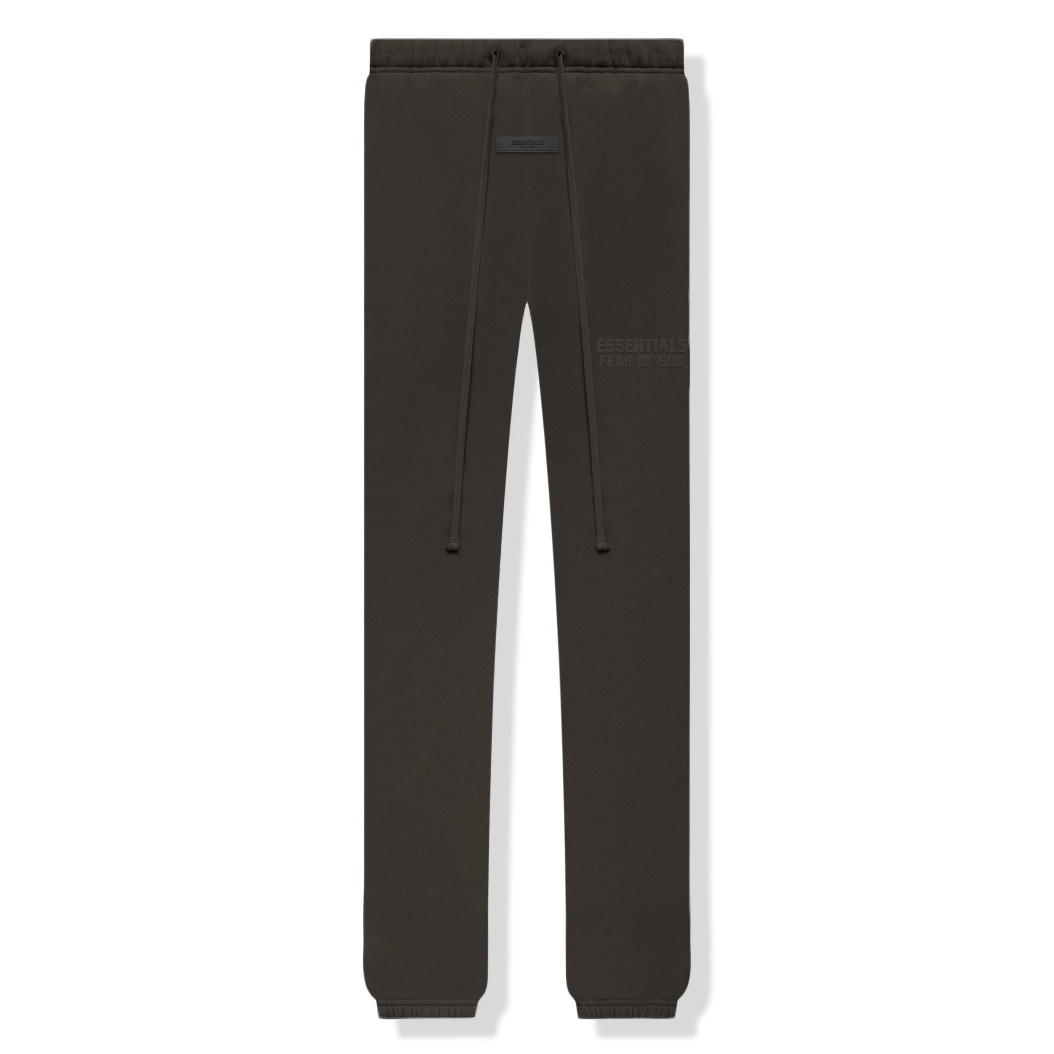 Fear of God Essentials Flocked Off Black Sweatpants for Men (FW22 Collection) - Comfortable Lounge & Streetwear Pants for Casual Wear and Gym