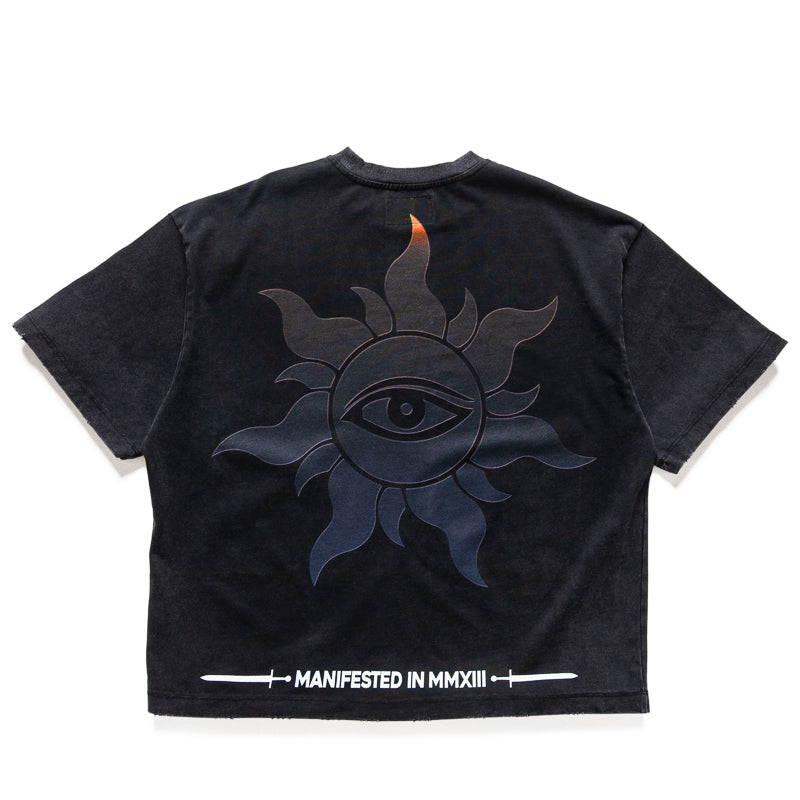 Godspeed New York Purple City Graphic T-Shirt - Black Cotton Streetwear Tee for Urban Fashion & Casual Outfits