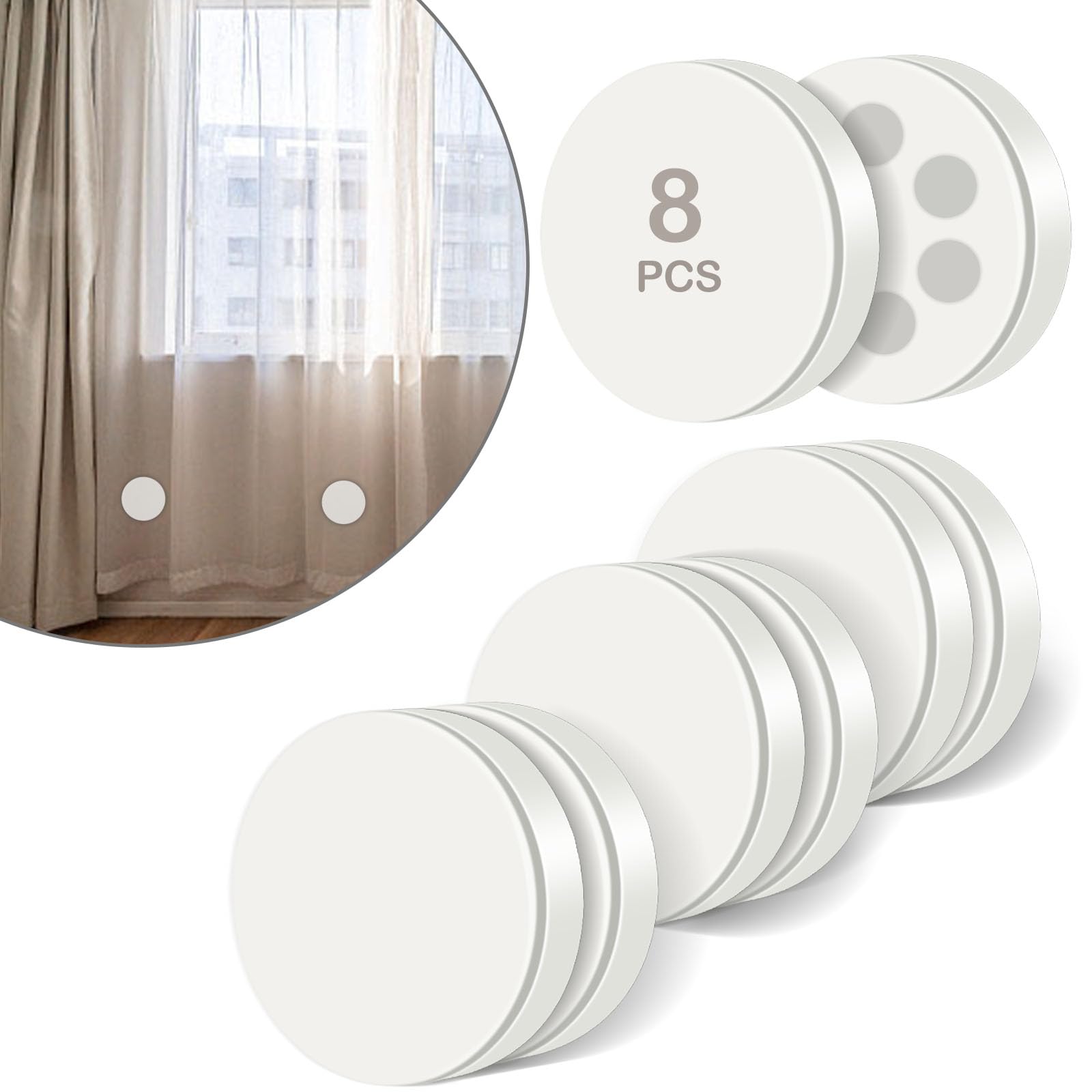 8 Packs Magnetic Shower Curtain Weights - Heavy Duty Rubber Covered Magnets to Prevent Shower Curtain & Liner from Blowing - Also Works for Drapery, Flags, Tablecloths (4 Pairs) - Perfect for Bathroom, Outdoor & Home Decor Use