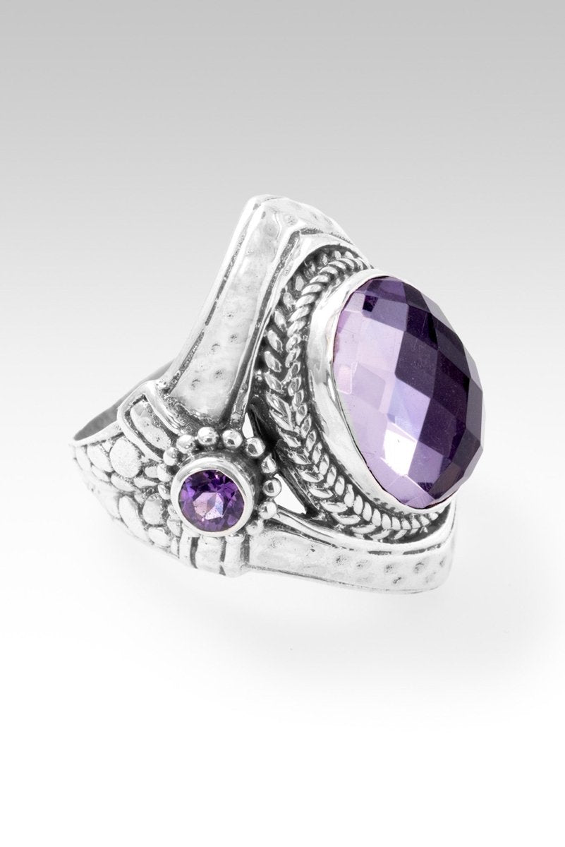 Eternal Love Story Ring™ - Rose De France & Amethyst Engagement Ring for Women | Perfect for Anniversaries, Proposals & Romantic Gifts