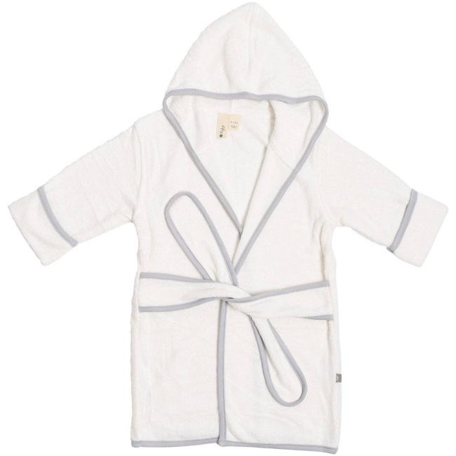 Kyte Baby Toddler Bath Robe - Soft Hooded Cloud Print with Storm Trim - Cozy Post-Bath Wear for Infants & Toddlers - Perfect for Nursery, Spa Day & Snuggle Time