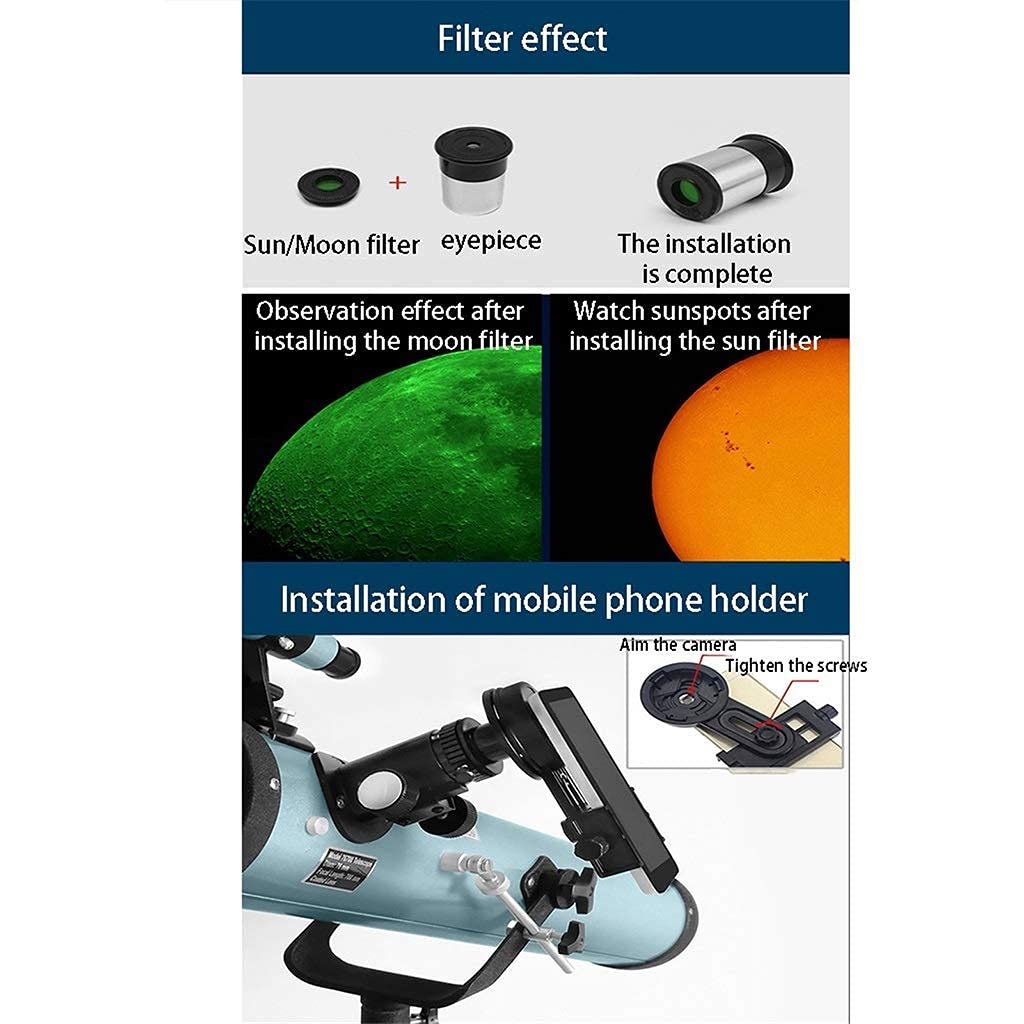 CCKUHN 125mm Aperture Reflecting Telescope for Astronomy - Perfect Telescope for Kids & Beginners with Adjustable Tripod & 5X24 Finder | Ideal for Stargazing, Moon Observation & Outdoor Exploration