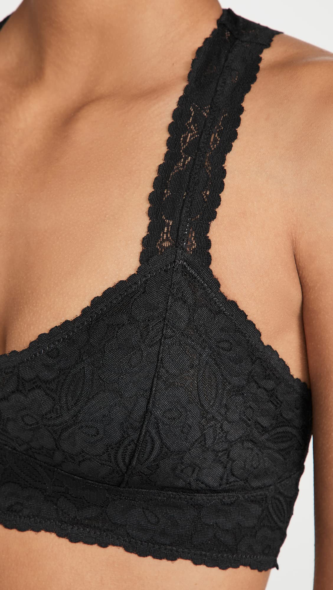 Free People Women's Galloon Lace Racerback Bralette - Comfortable & Stylish Lace Underwear for Everyday Wear, Yoga, and Layering