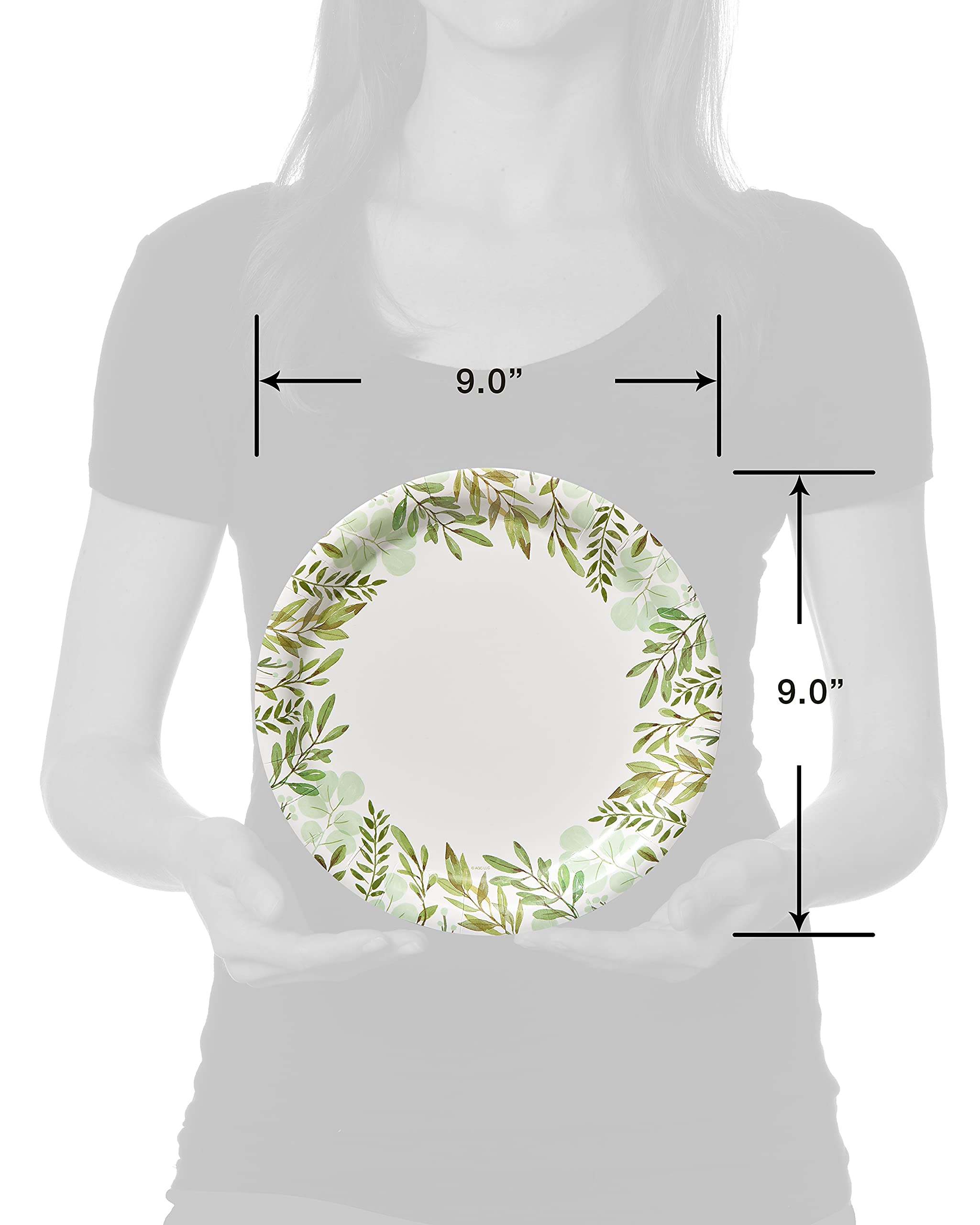 American Greetings Wedding or Bridal Shower Party Supplies, 36-Count Elegant Dinner Plates for Wedding Reception, Bridal Shower, Anniversary & Special Events
