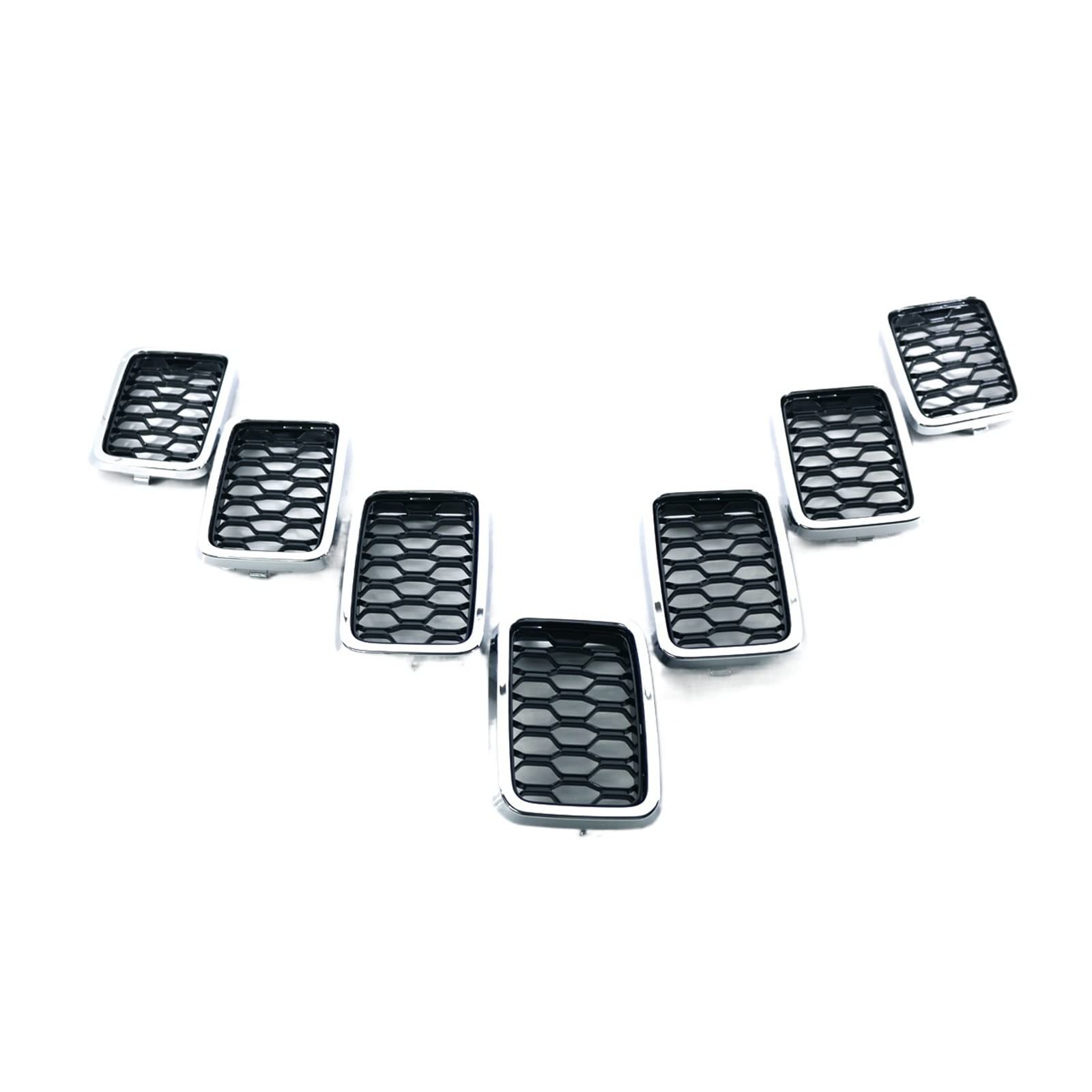Jeep Grand Cherokee 2017-2021 Front Bumper Grille Cover - Black Honeycomb Mesh Racing Grille Guard Replacement | Durable ABS Plastic | Off-Road & Street Style Upgrade | Automotive Exterior Accessories | Perfect for Customization & Enhanced Vehicle Protection