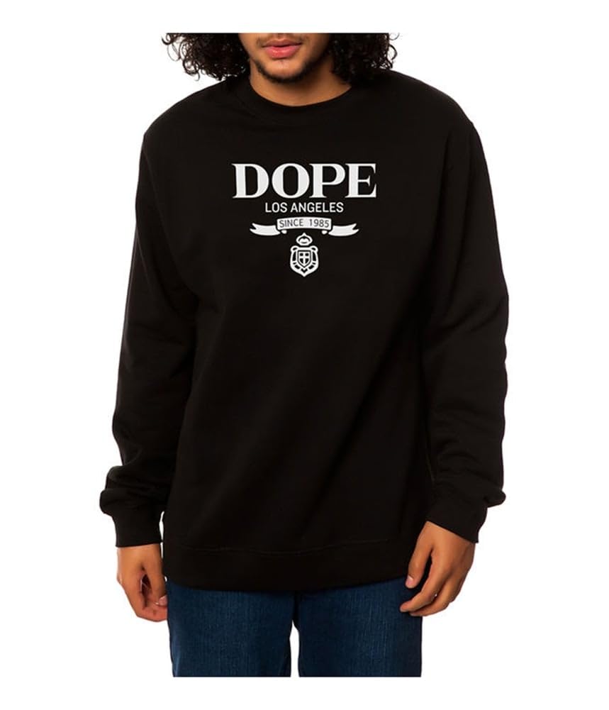 DOPE Men's Black Large Sweatshirt - Soft Cotton Pullover Hoodie for Casual Wear, Street Style & Lounge Comfort
