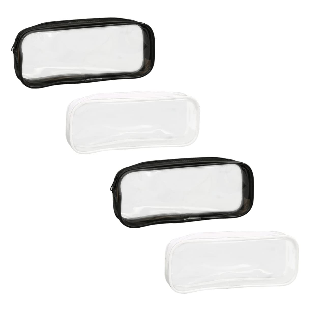 Operitacx 4-Pack Clear PVC Pencil Case & Travel Toiletry Bag - Waterproof Cosmetic Organizer for Makeup, Pens, School & Office Supplies - Perfect for Travel, Gym, Work & Daily Use