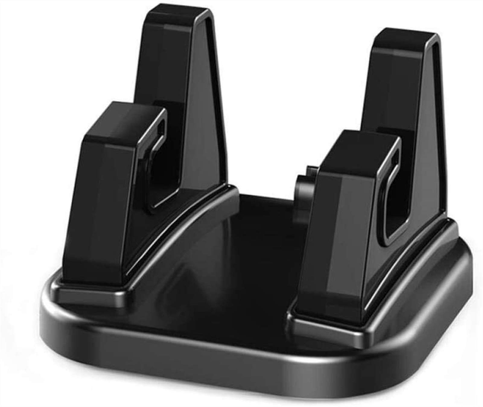 360° Rotating Car Phone Holder & Desk Stand - 2 Pack Soft Non-Slip Silicone Phone Mount for iPhone Samsung Galaxy (Black) - Perfect for Driving, Office & Home Use