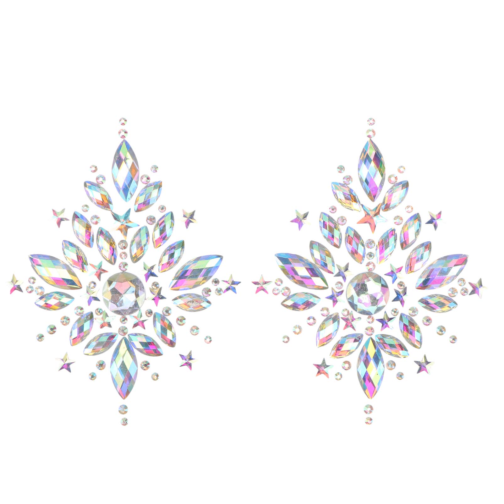 Happyyami Rhinestone Body Stickers - Crystal Temporary Tattoo Stickers for Festival & Party | Shimmering Body Jewelry for Face, Arms, Legs - Perfect for Halloween, Raves, Concerts & Body Art