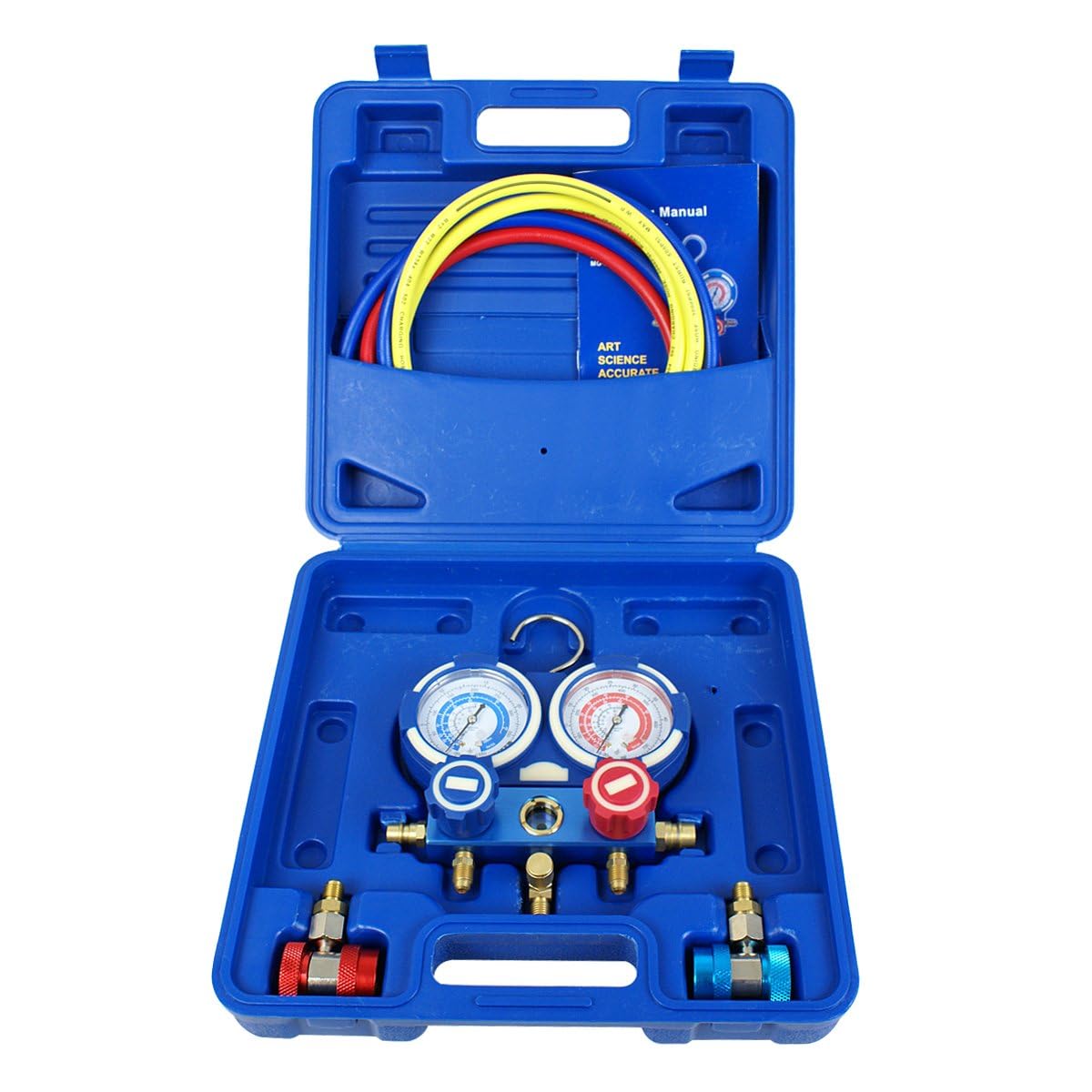 F2C Digital Refrigerant Electronic Charging Scale - HVAC AC Manifold Gauge Set for R134a - Professional Automotive & Home AC Repair Tool Kit