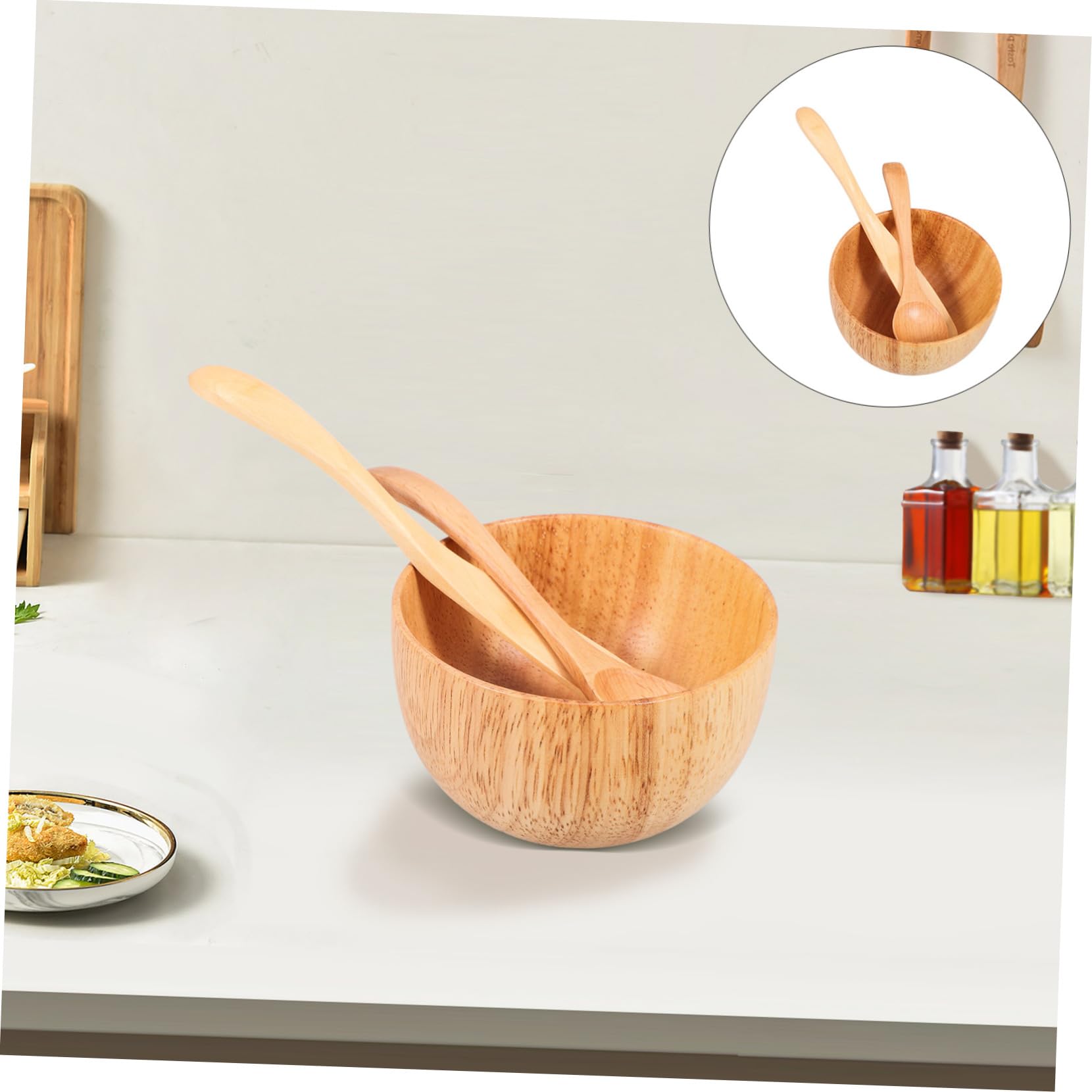 Didiseaon 1 Set Wooden Facial Mask Mixing Bowl & Spatula - DIY Skincare Tools for Clay Masks, Peel-off Masks & Beauty Treatments | Natural Wood Mask Bowl for Spa, Home Facial & At-Home Skincare Routine