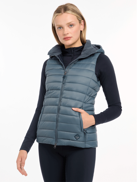 Le Mieux Tilly Hooded Puffer Gilet Vest - Women's Lightweight Quilted Jacket for Winter & Fall - Perfect for Outdoor Activities, Hiking & Casual Wear
