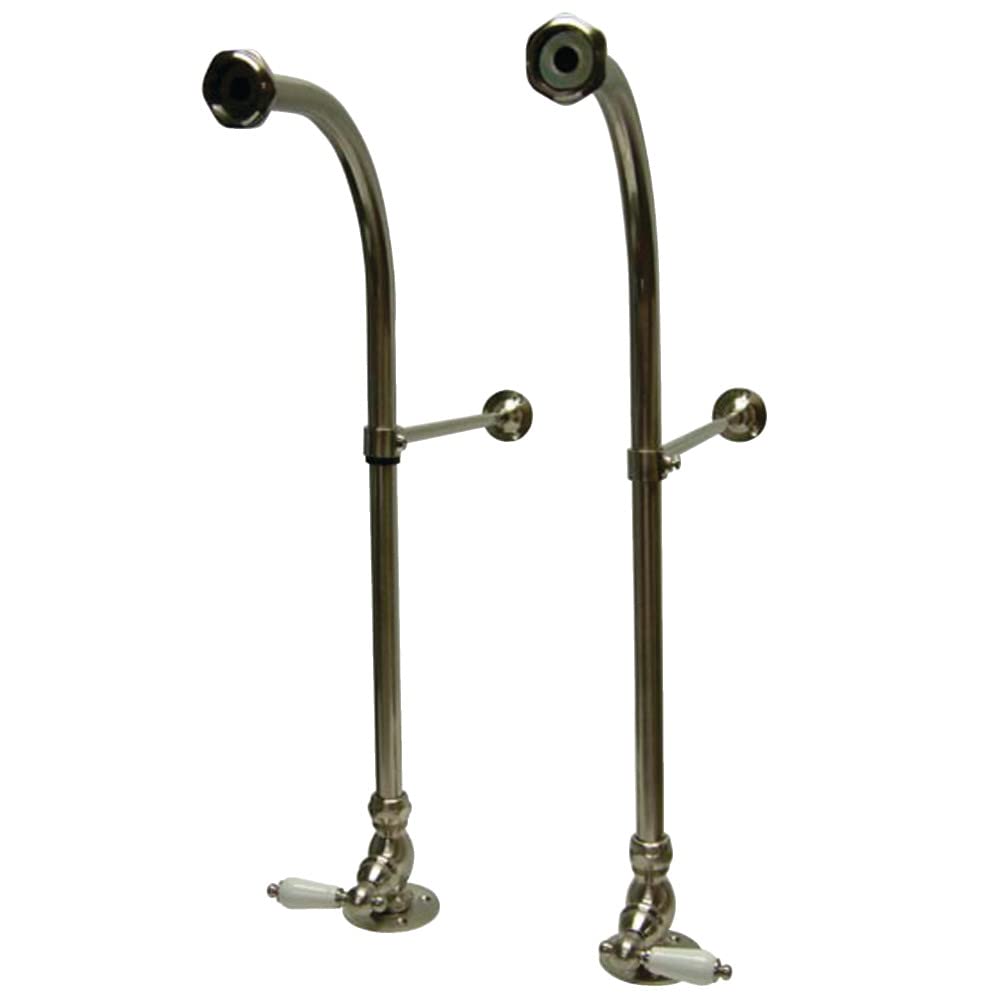 Kingston Brass CC458PL Vintage Rigid Freestanding Bathroom Faucet with Stops - Brushed Nickel Finish for Bathroom Sink, Vanity, and Powder Room