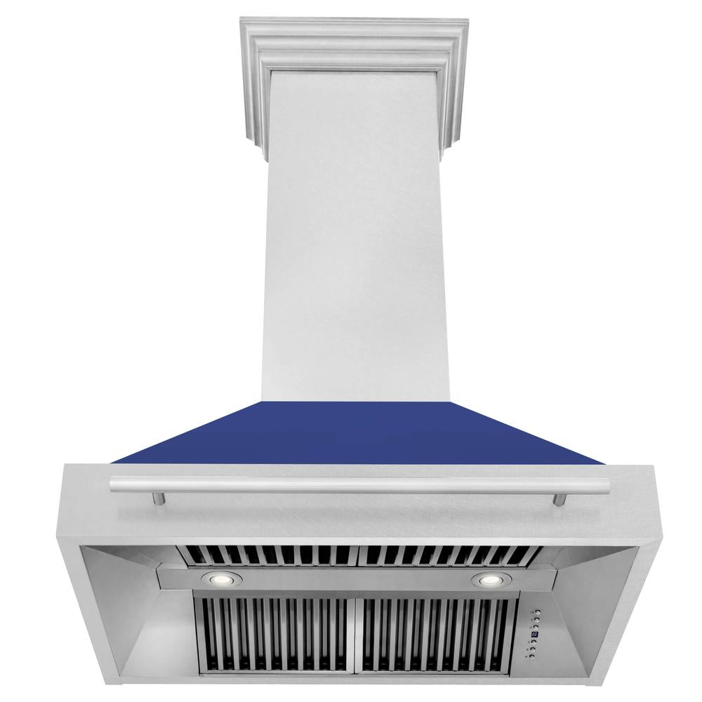 ZLINE 36 Inch Stainless Steel Wall Mount Range Hood with Satin Finish & Stainless Steel Handle (8654SNX 36) - Powerful Kitchen Ventilation for Gas Stoves & Cooking Areas