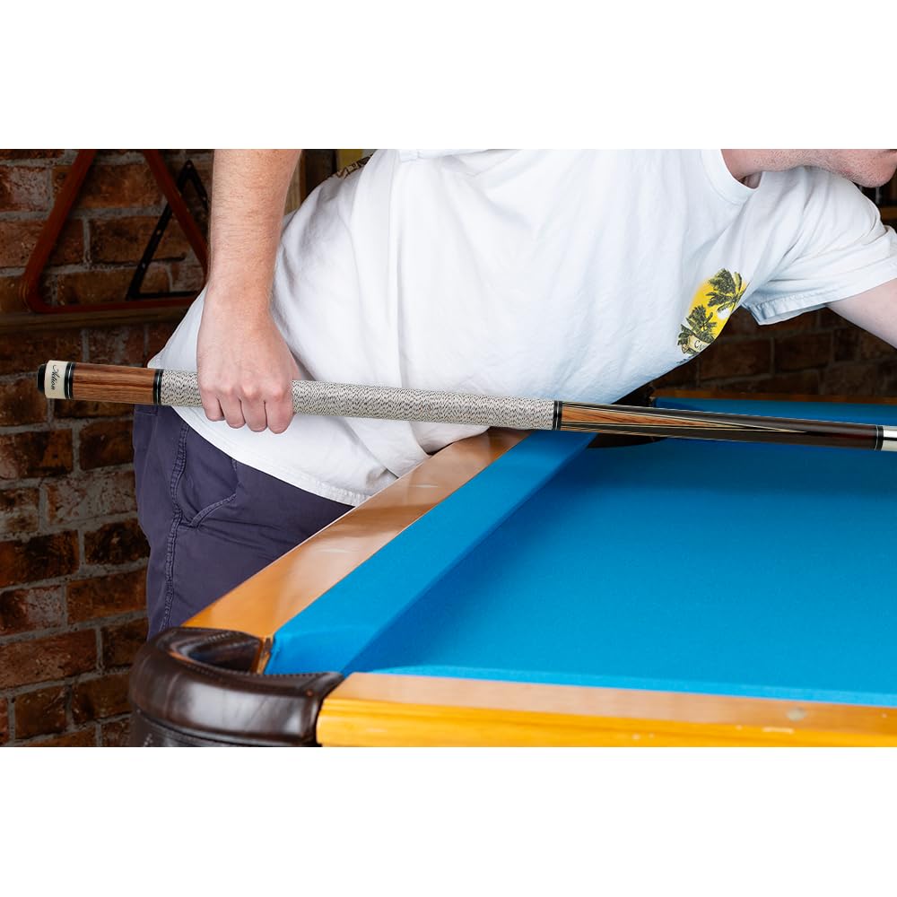Premium Billiards Pool Cue Stick with Chocolate & Zebrawood Inlay Design - Perfect for Professional Play, Home Game Rooms, and Tournament Use