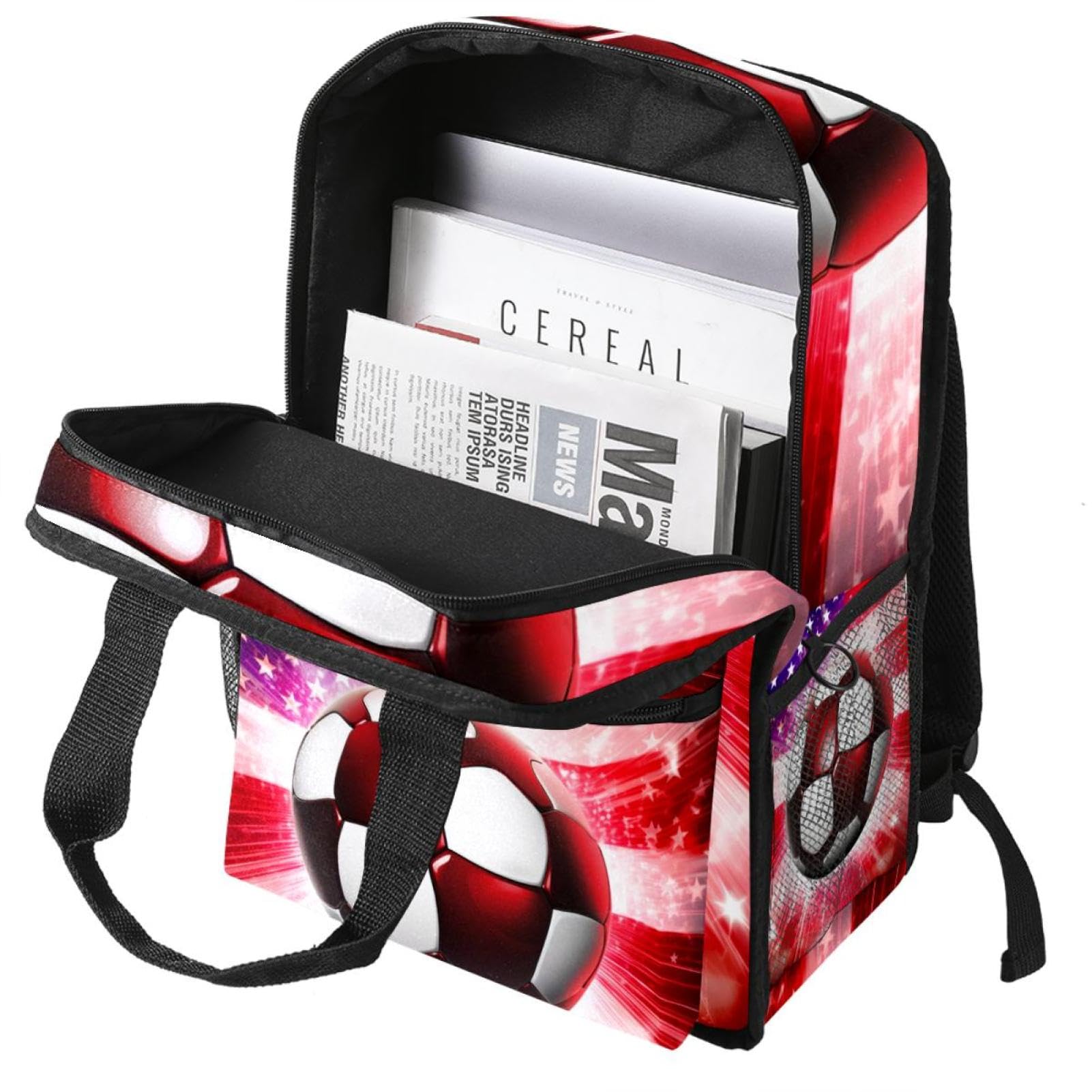American Flag Football Travel Backpack - Durable Work & School Backpack for Men & Women - Perfect for Commuting, Hiking & Outdoor Adventures