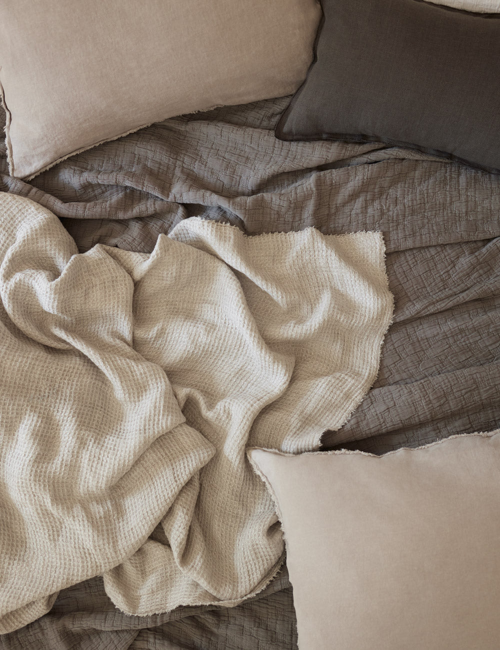 Pom Pom at Home Blair Stonewashed Linen Sham - Soft & Breathable Pillow Cover for Bedroom Decor | Perfect for Coastal, Farmhouse & Boho Style Homes
