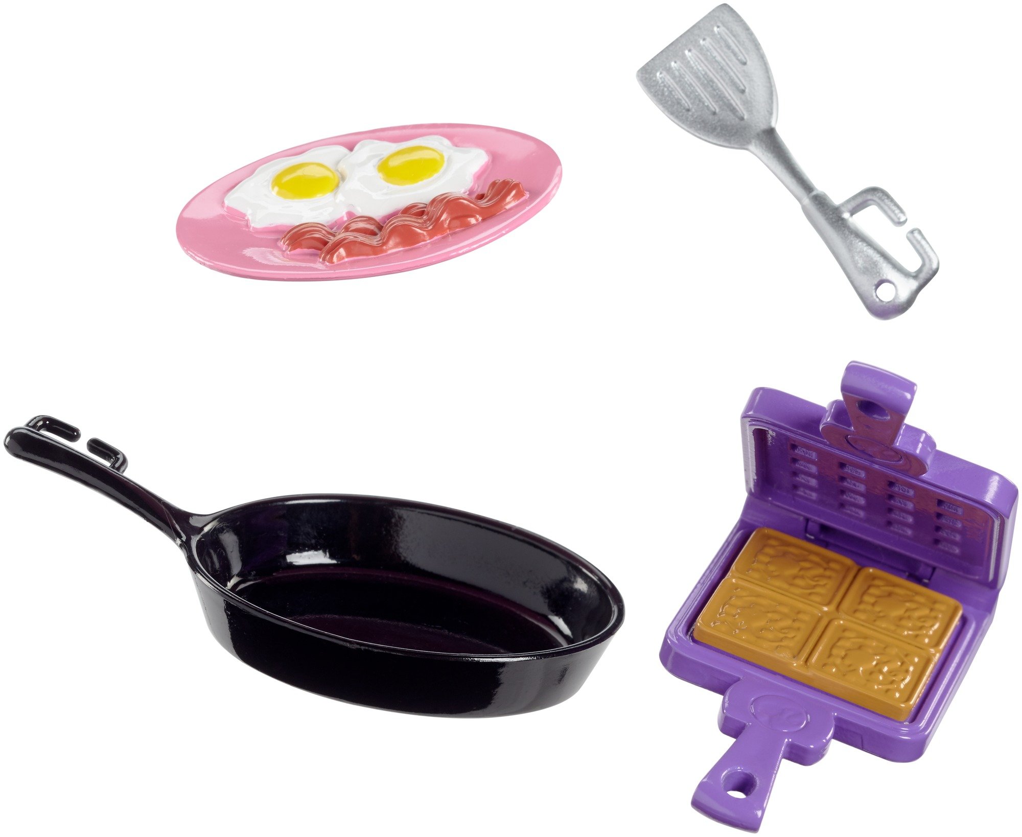 Barbie Breakfast Accessory Set - Miniature Kitchen Playset with Plates, Cups & Utensils for Dolls - Perfect for Pretend Play, Tea Parties & Dollhouse Scenes
