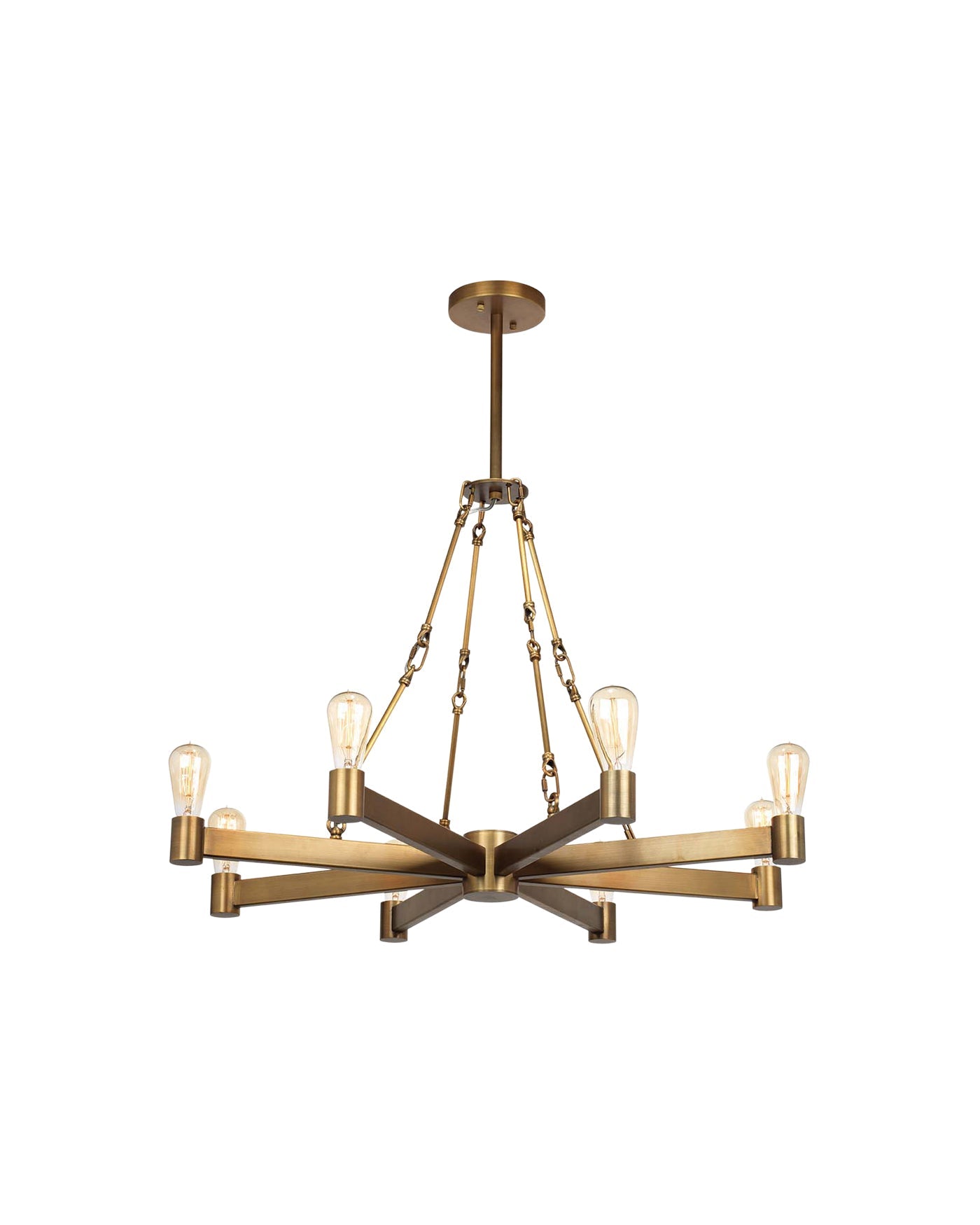 Manchester 8-Light Chandelier in Brass - Elegant Ceiling Lighting Fixture for Dining Room, Living Room & Bedroom