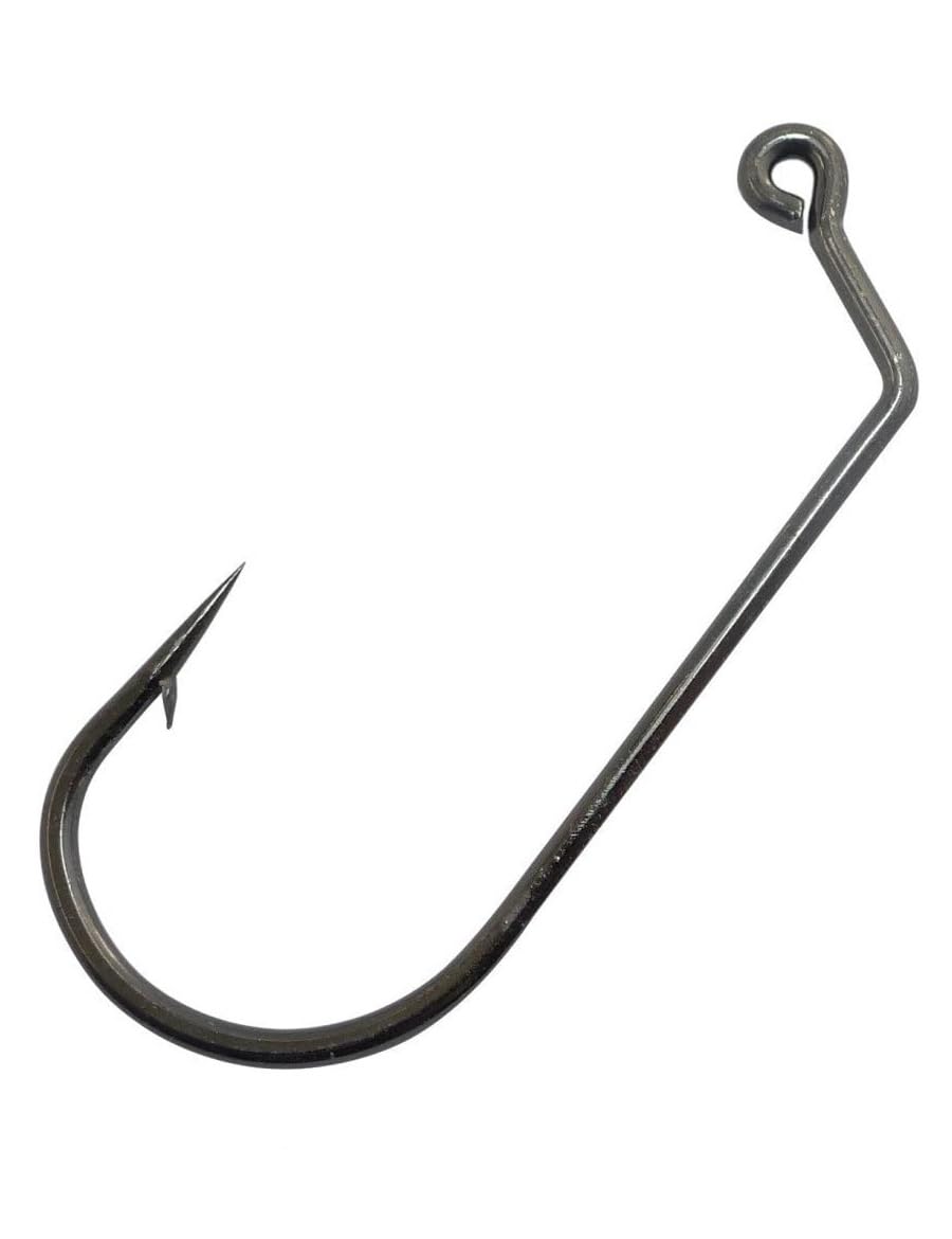 Sharp Tactical Jig Fishing Hooks - High Carbon Steel Fly Hooks with Barb (3/0 Size, 100Pcs, Black) - Perfect for Bass, Trout, and Saltwater Fishing