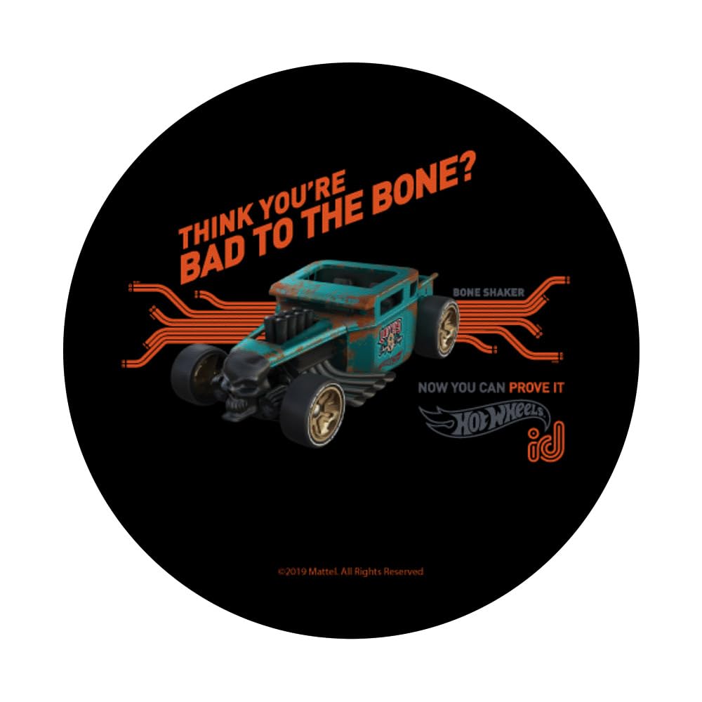Hot Wheels ID Bad to the Bone PopSockets Standard PopGrip - Swappable Phone Grip & Stand for Smartphones - Perfect for Gaming, Driving, and Car Enthusiasts