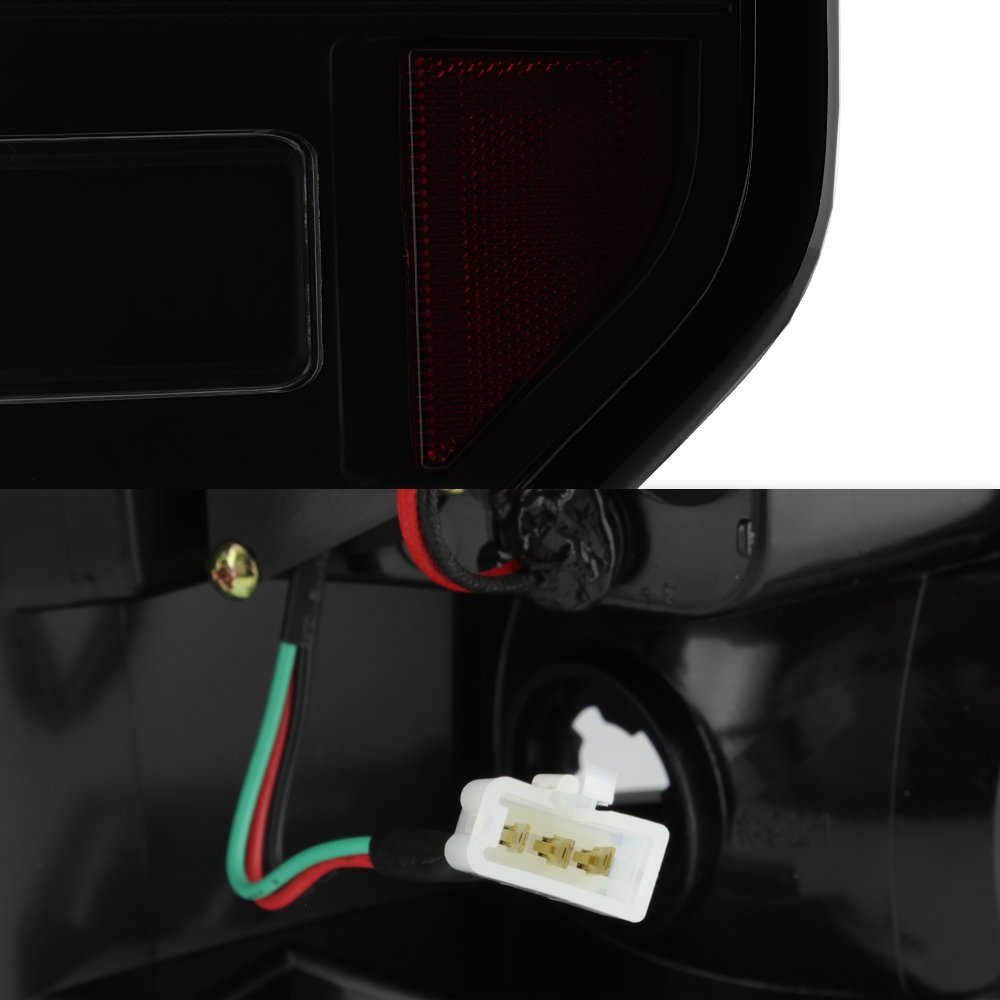 AKKON Black Smoked LED Tail Lights for 2009-2014 Ford F-150 Pickup Truck - Left & Right Pair Brake Lamps - Upgrade Your Truck's Style & Safety for Night Driving & Off-Road Adventures